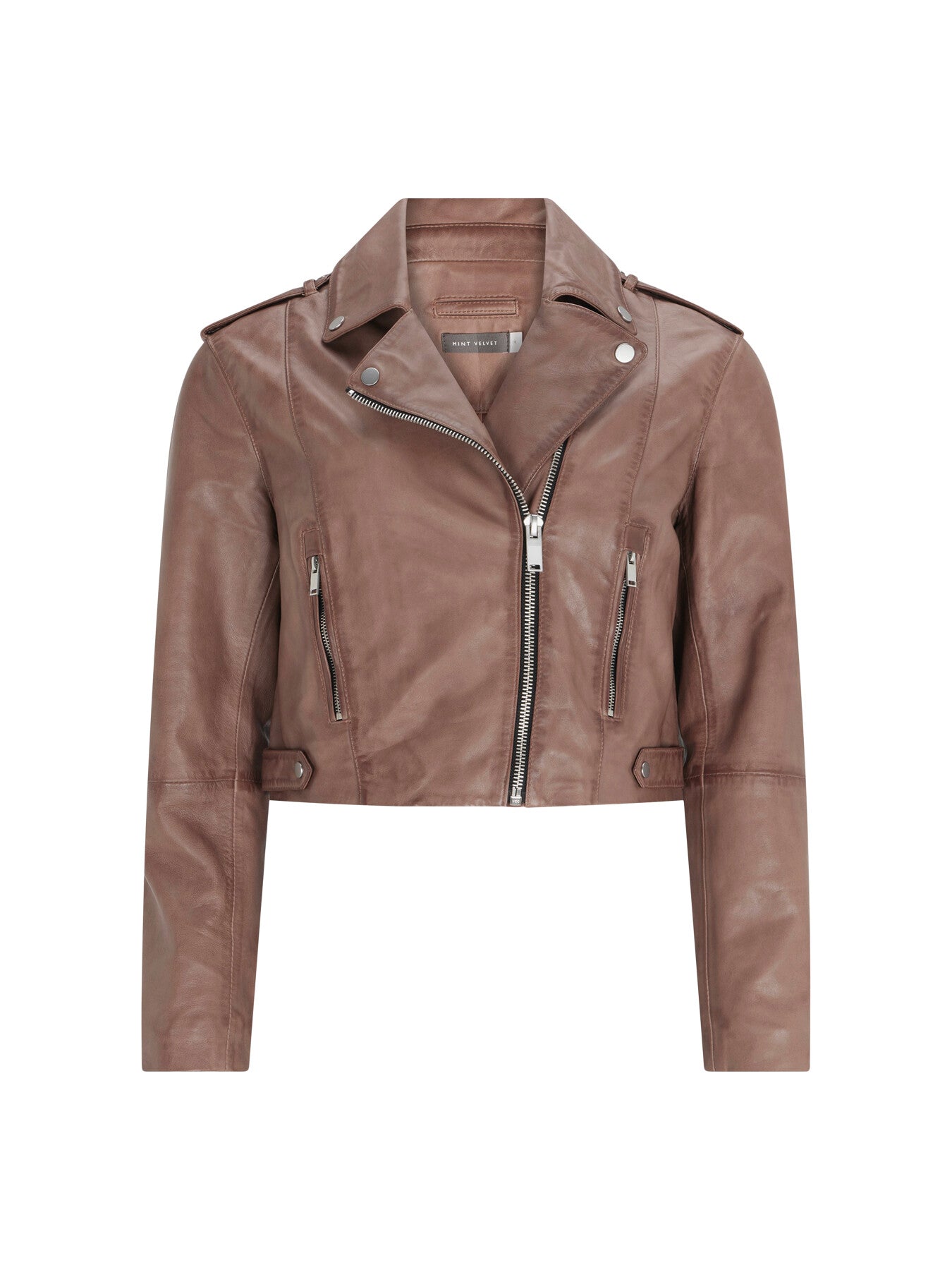 Tan Leather Biker Jacket