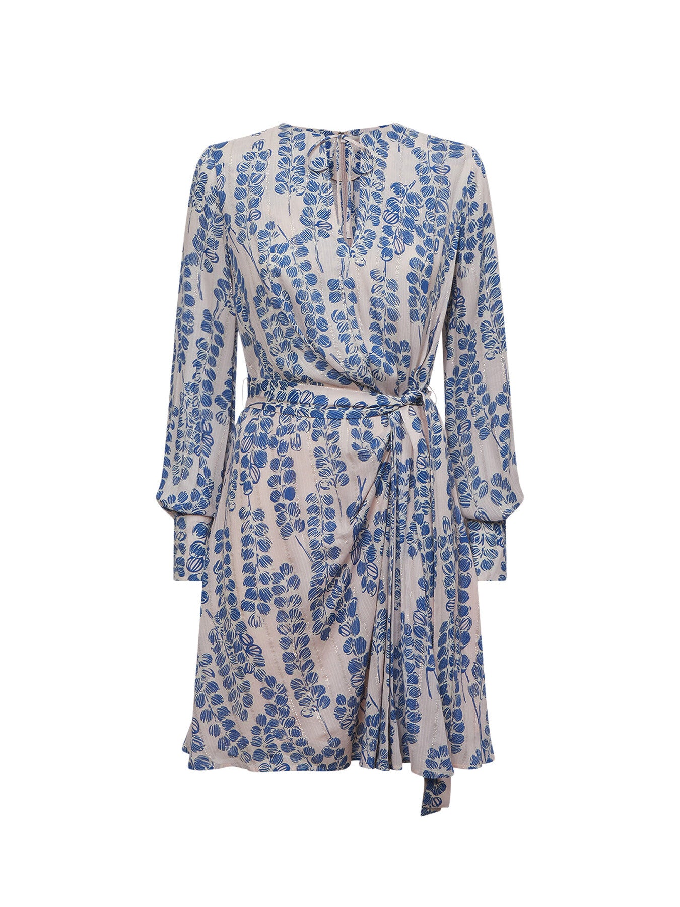 Marnie Printed Belted Long Sleeve Mini Dress