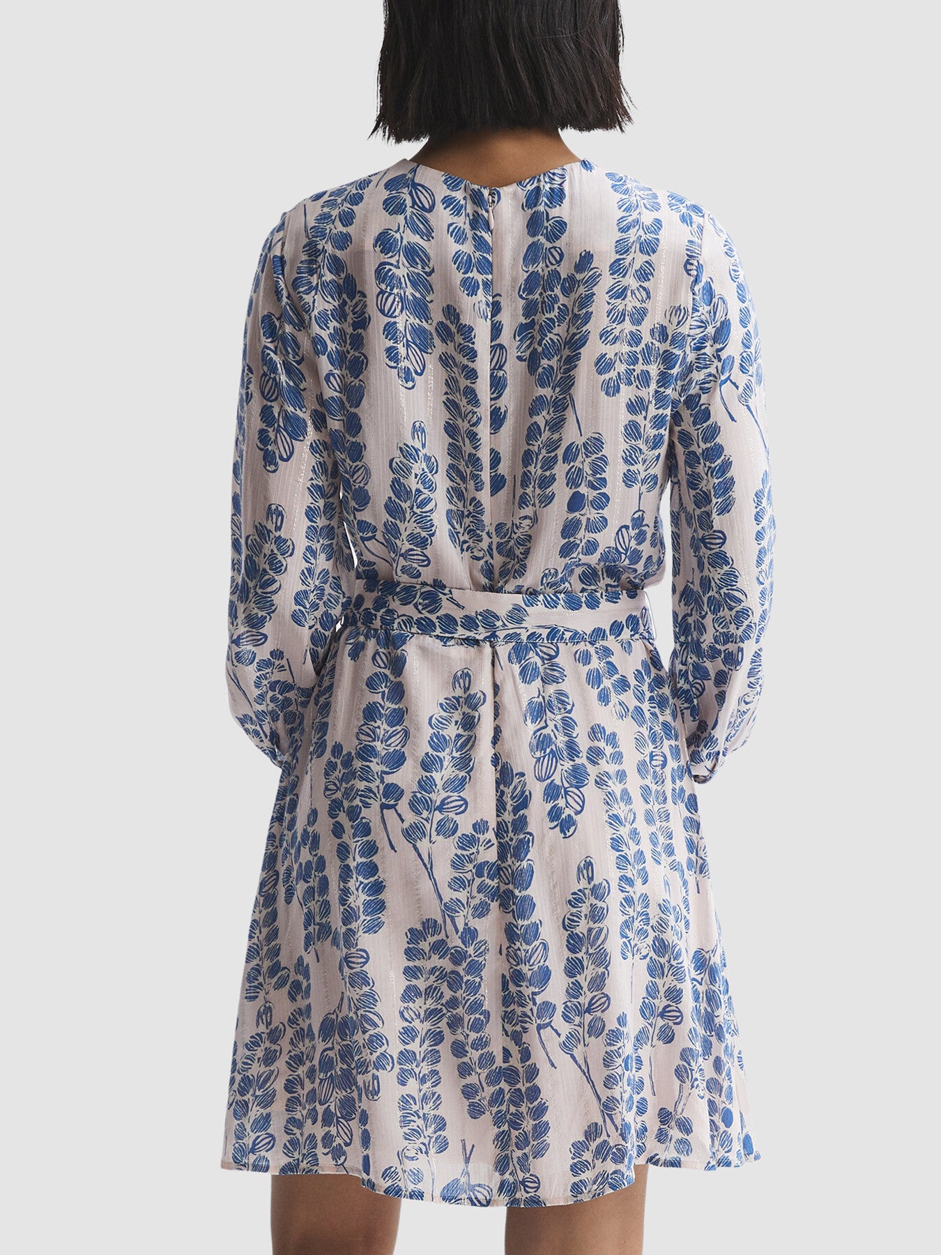 Marnie Printed Belted Long Sleeve Mini Dress