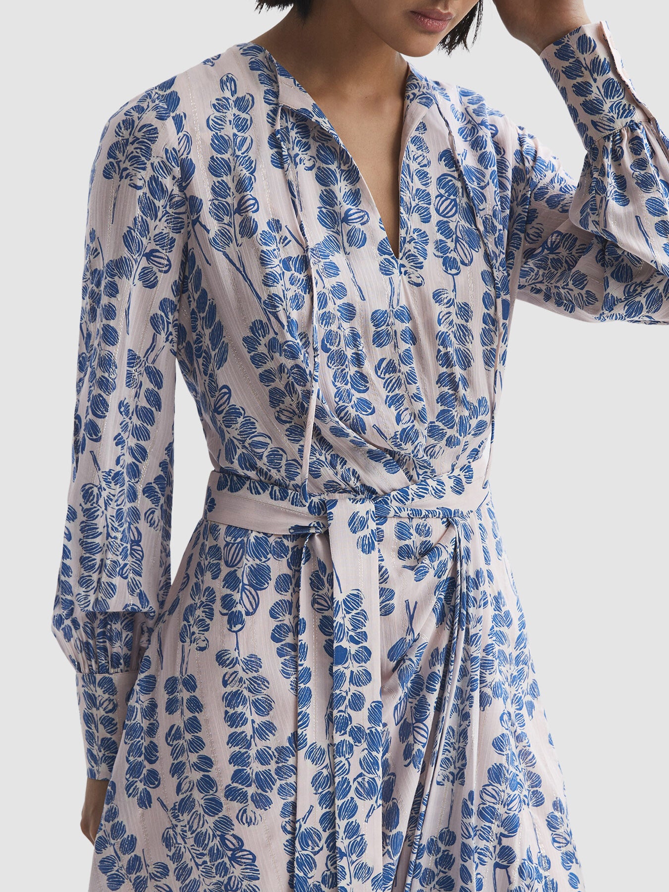 Marnie Printed Belted Long Sleeve Mini Dress