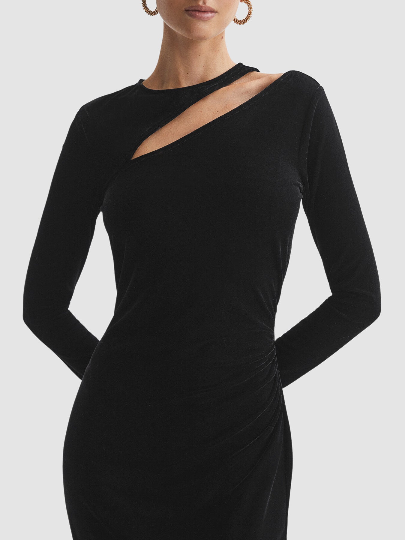 Macey Velvet Cut-Out Midi Dress