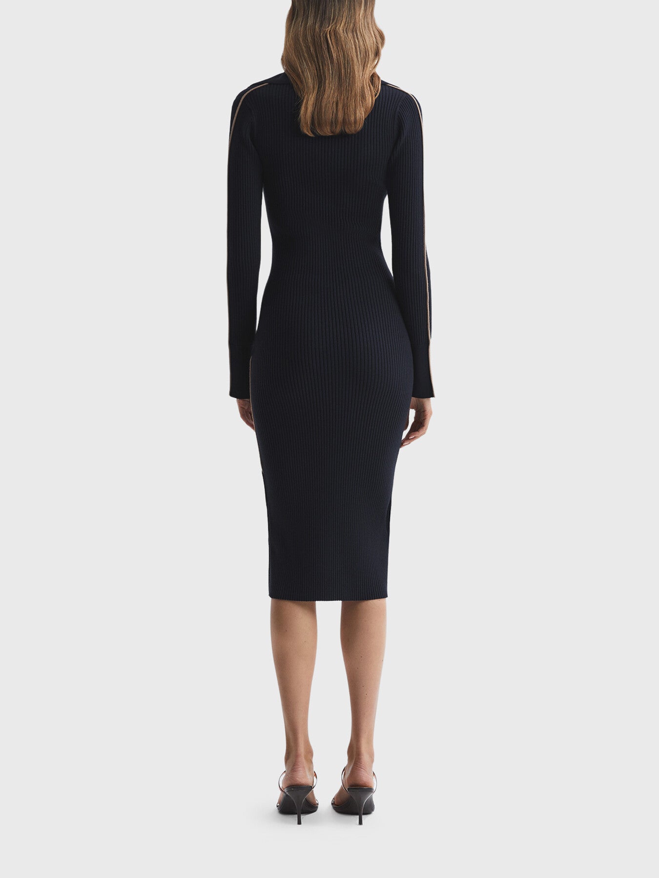 Michelle Bodycon Knitted Colourblock Midi Dress