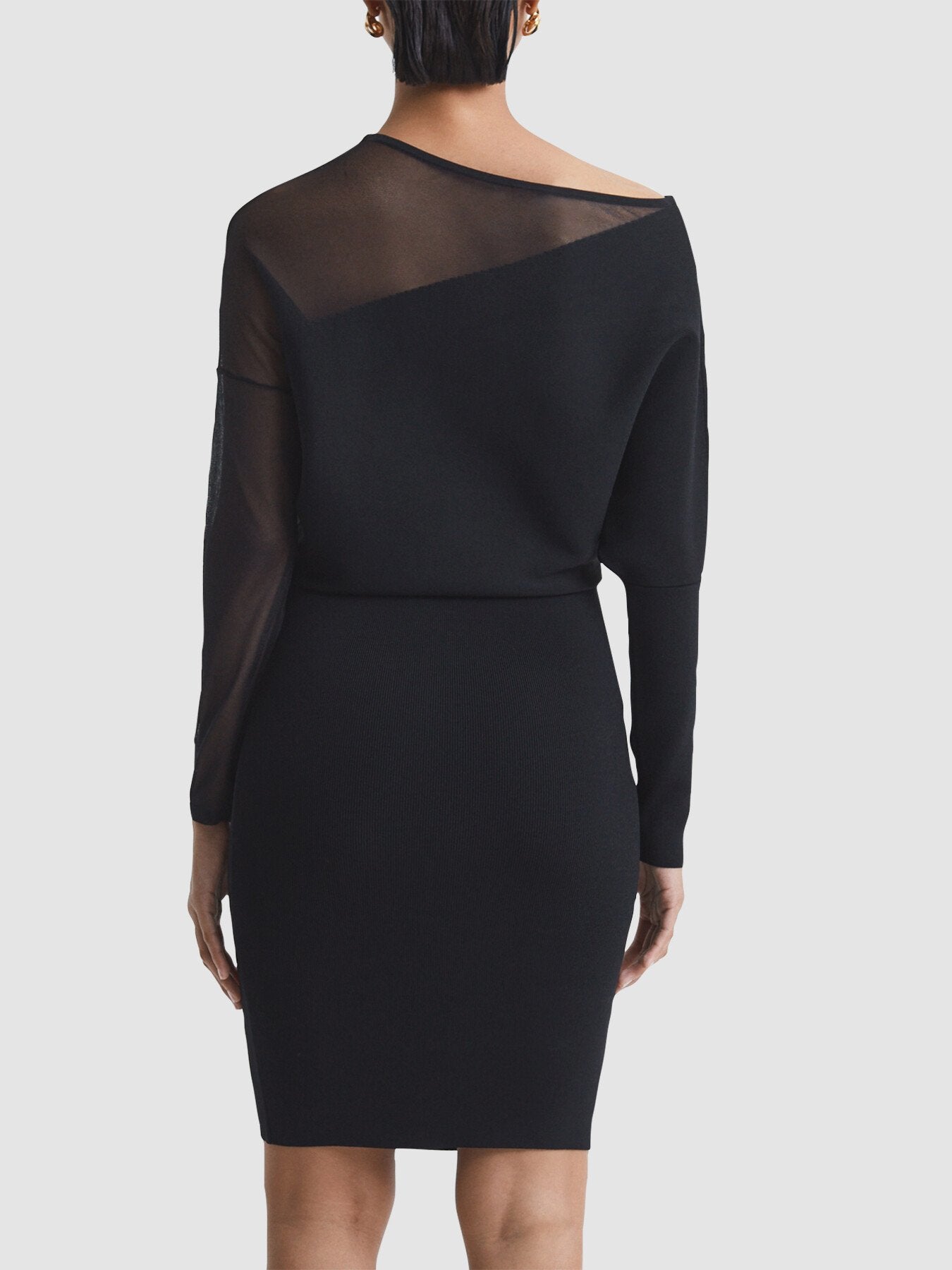 Deanna Bodycon Knitted Sheer Midi Dress