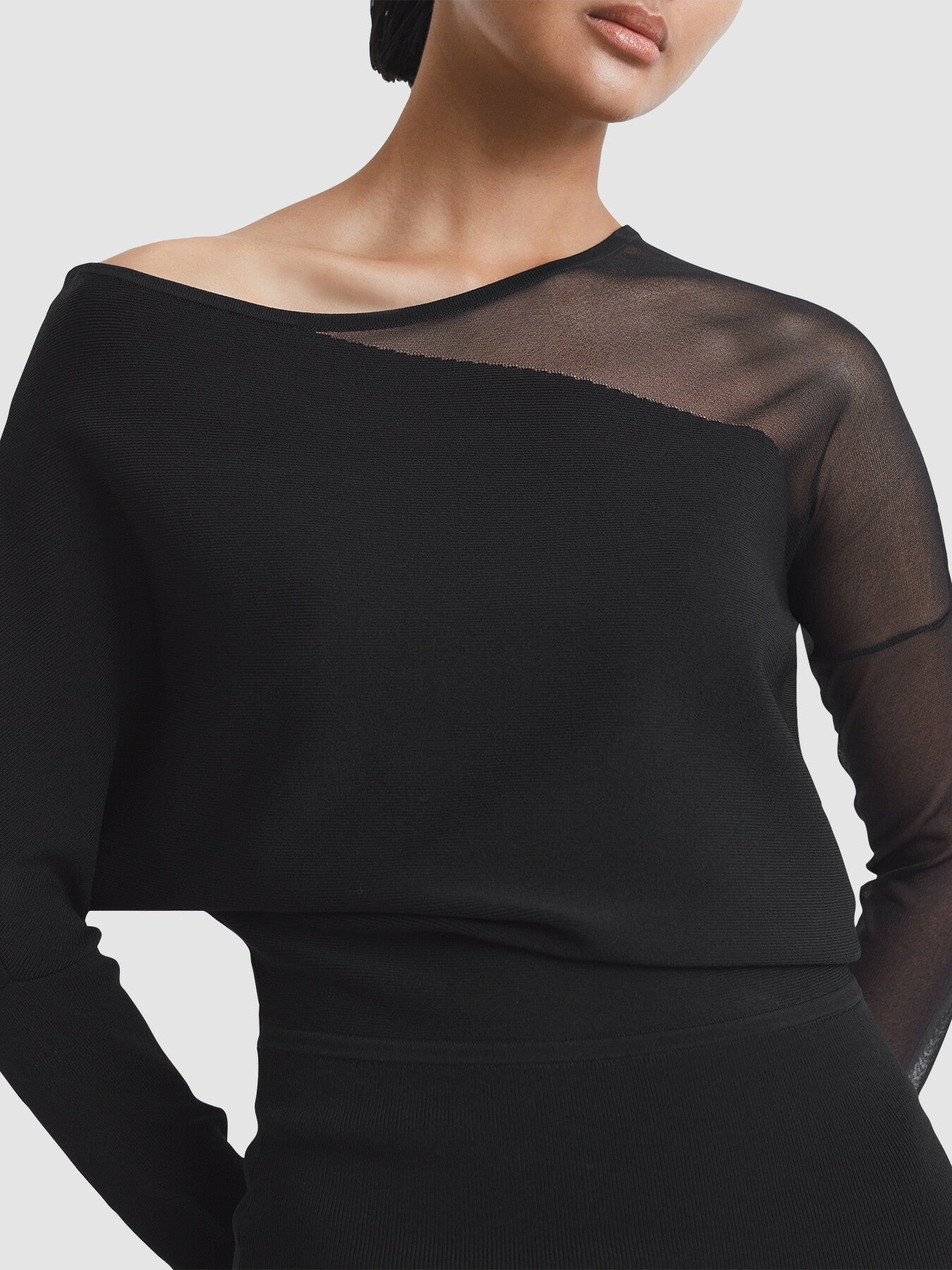 Deanna Bodycon Knitted Sheer Midi Dress