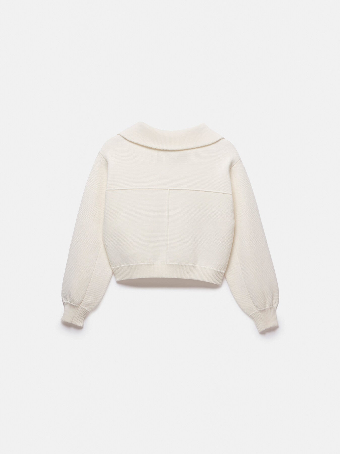 Cream Knitted Bomber Jacket
