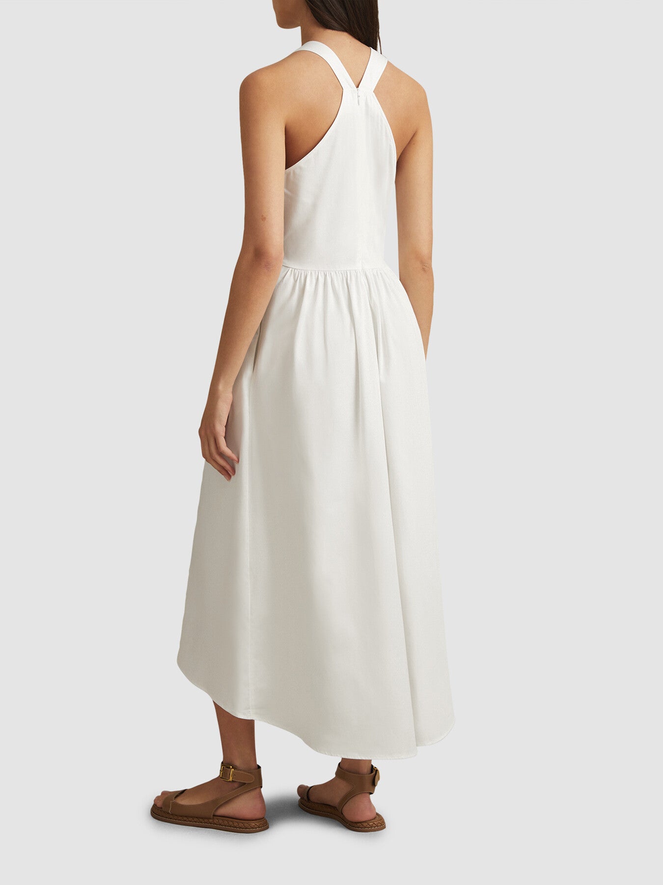 Yana Cotton Blend High-Low Midi Dress
