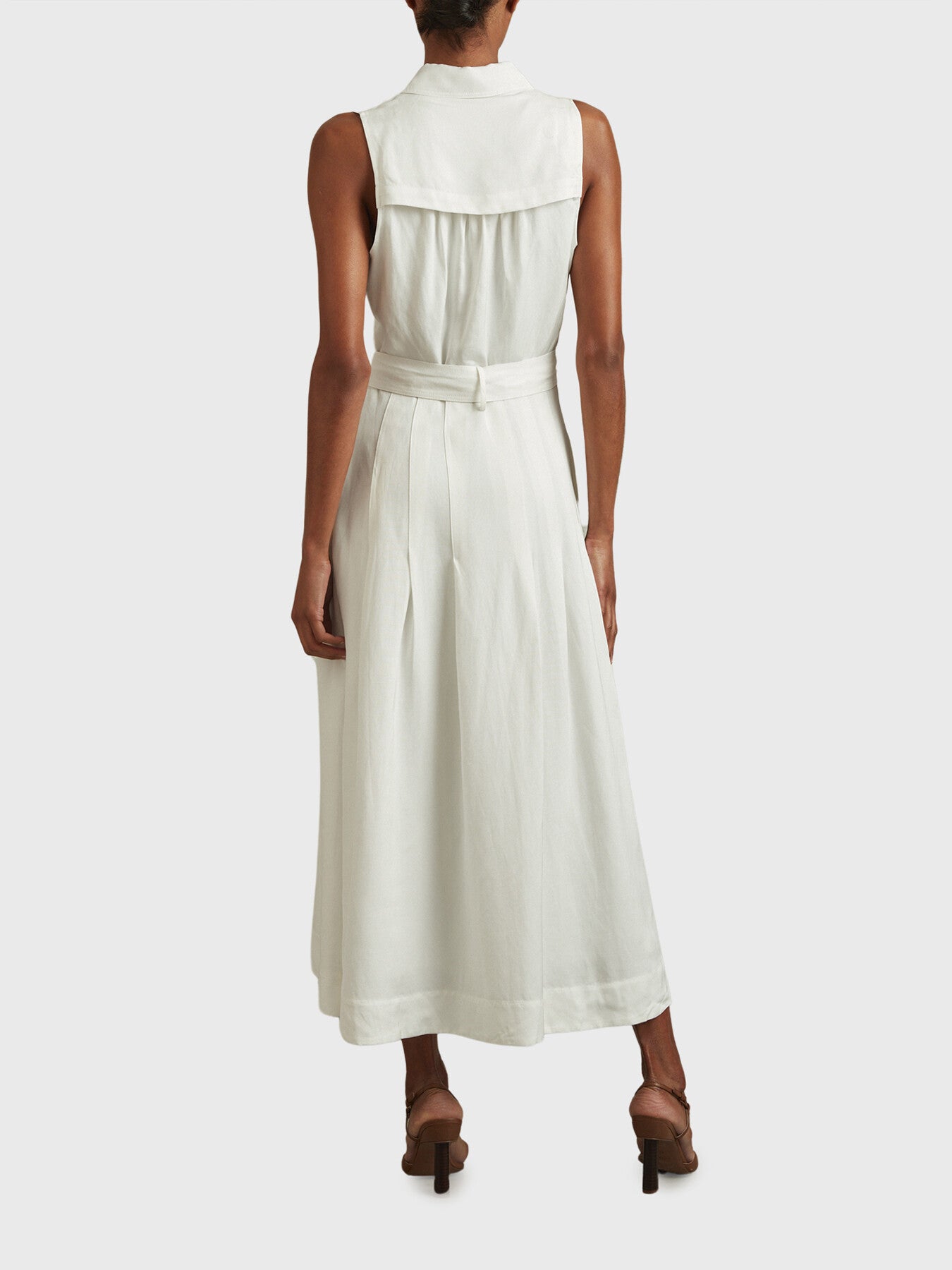 Heidi Viscose-Linen Belted Midi Dress