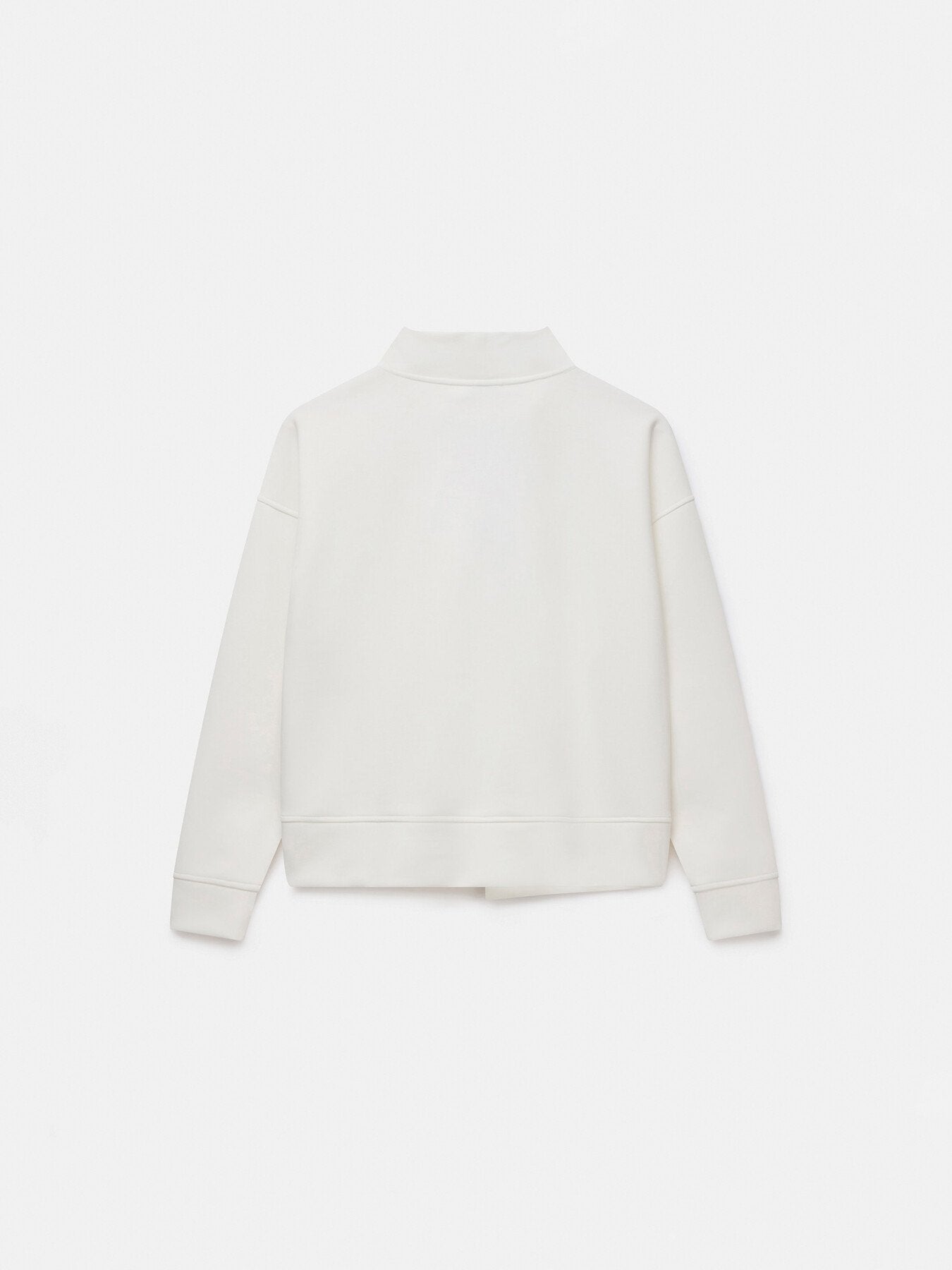 White Funnel Neck Sweatshirt