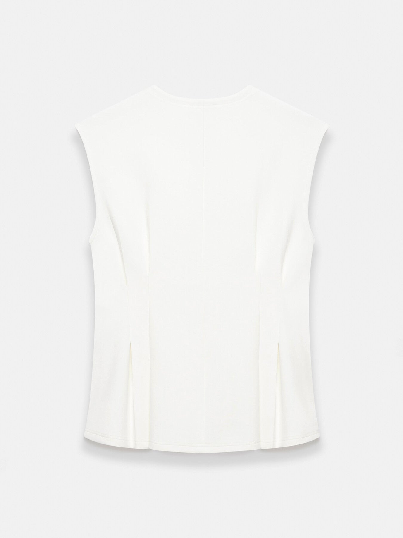 White Cotton Blend Seam T-Shirt
