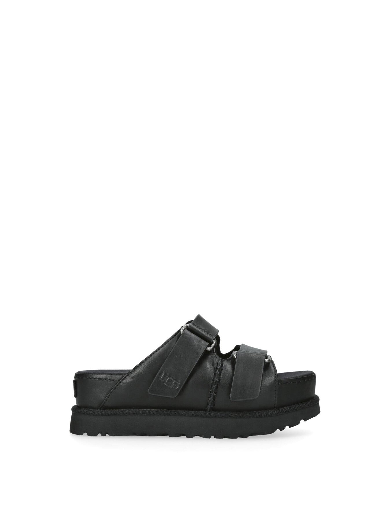 GoldenStar Hi Leather Slides Black