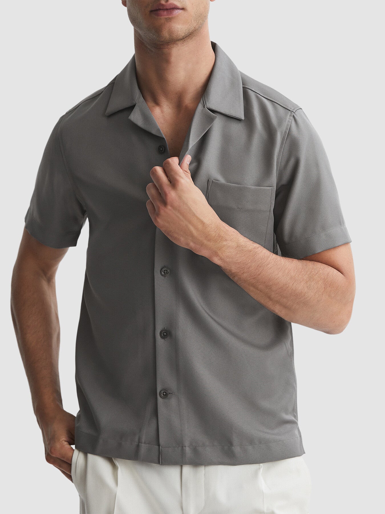 GreyTokyo Cuban Collar Button-Through Shirt