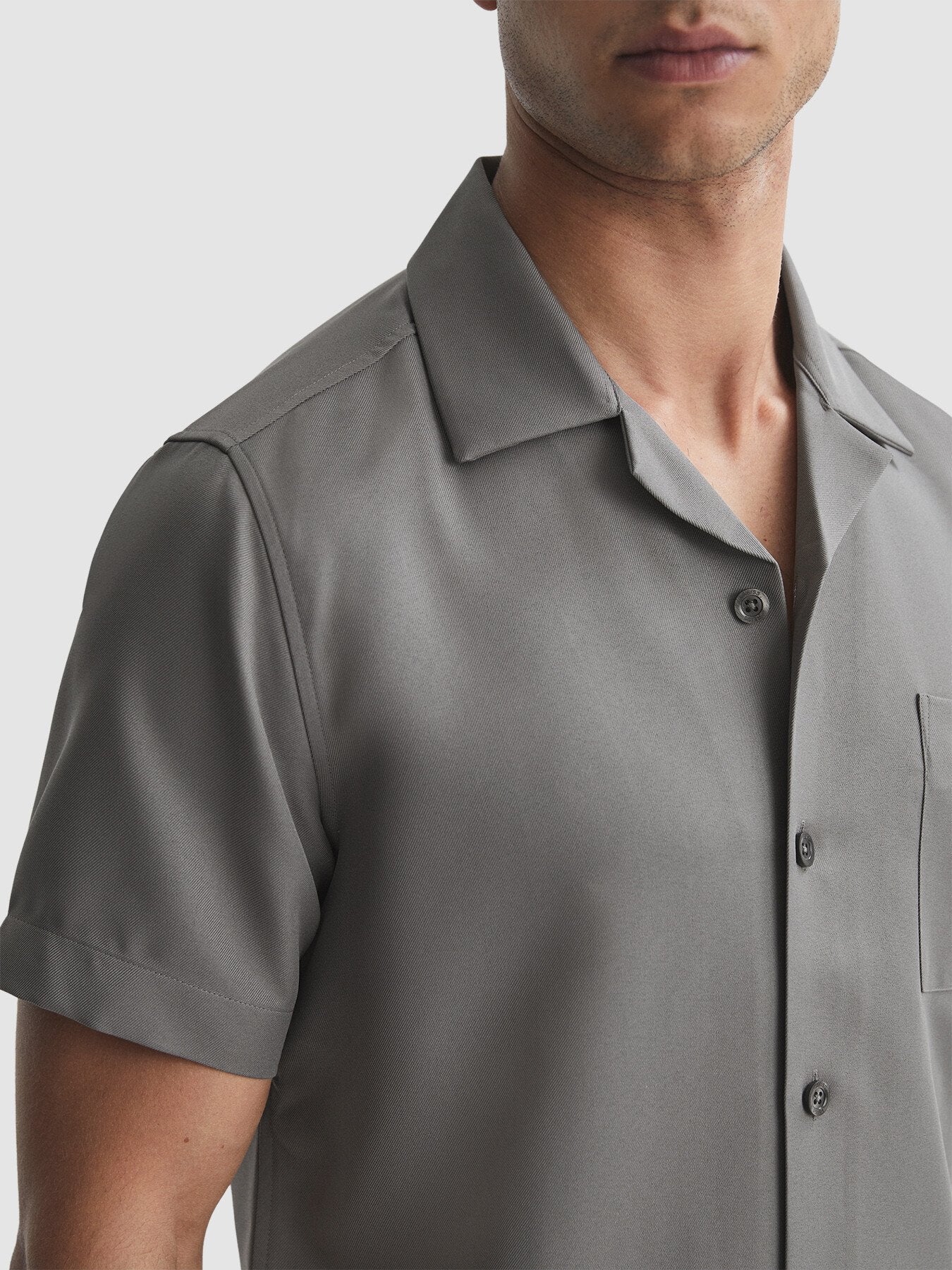 GreyTokyo Cuban Collar Button-Through Shirt