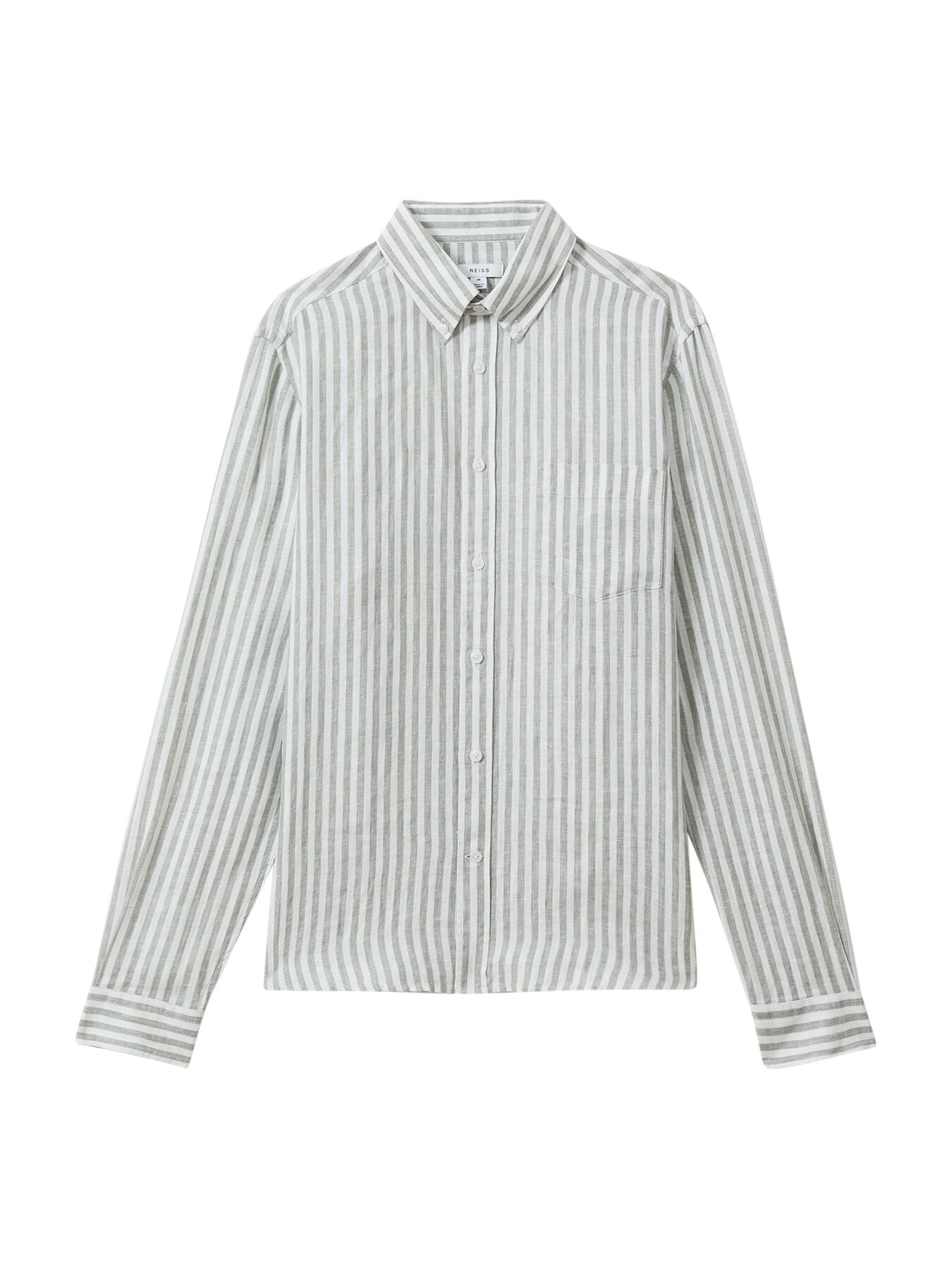 Queens Linen Button-Down Collar Striped Shirt
