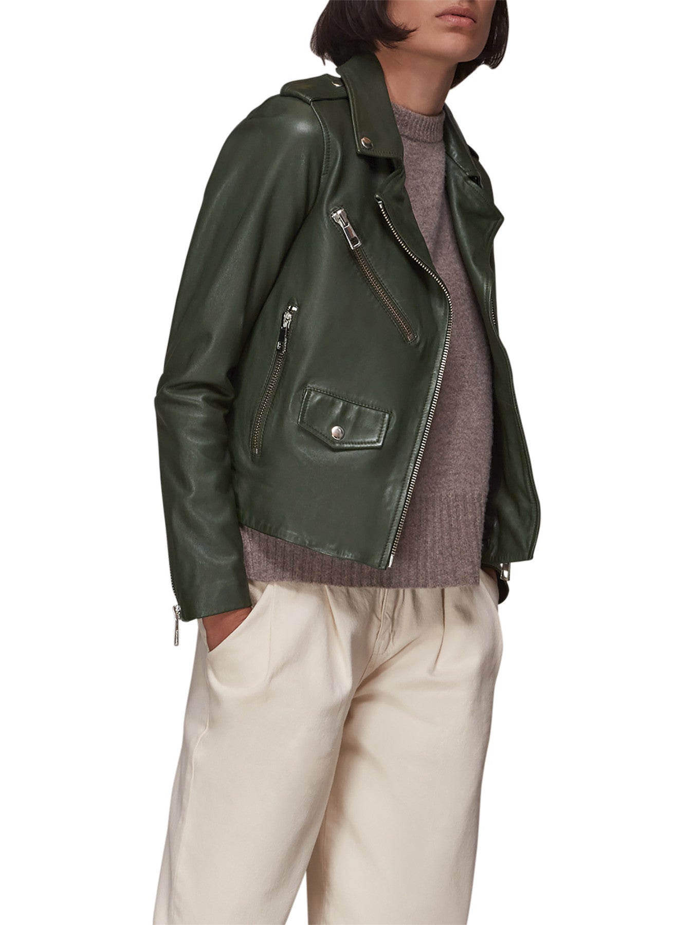 Agnes Pocket Leather Jacket