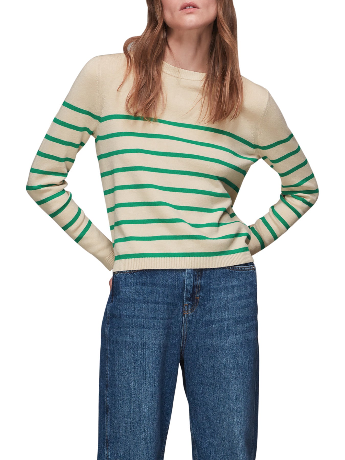 Pinstripe Crew Neck Knit
