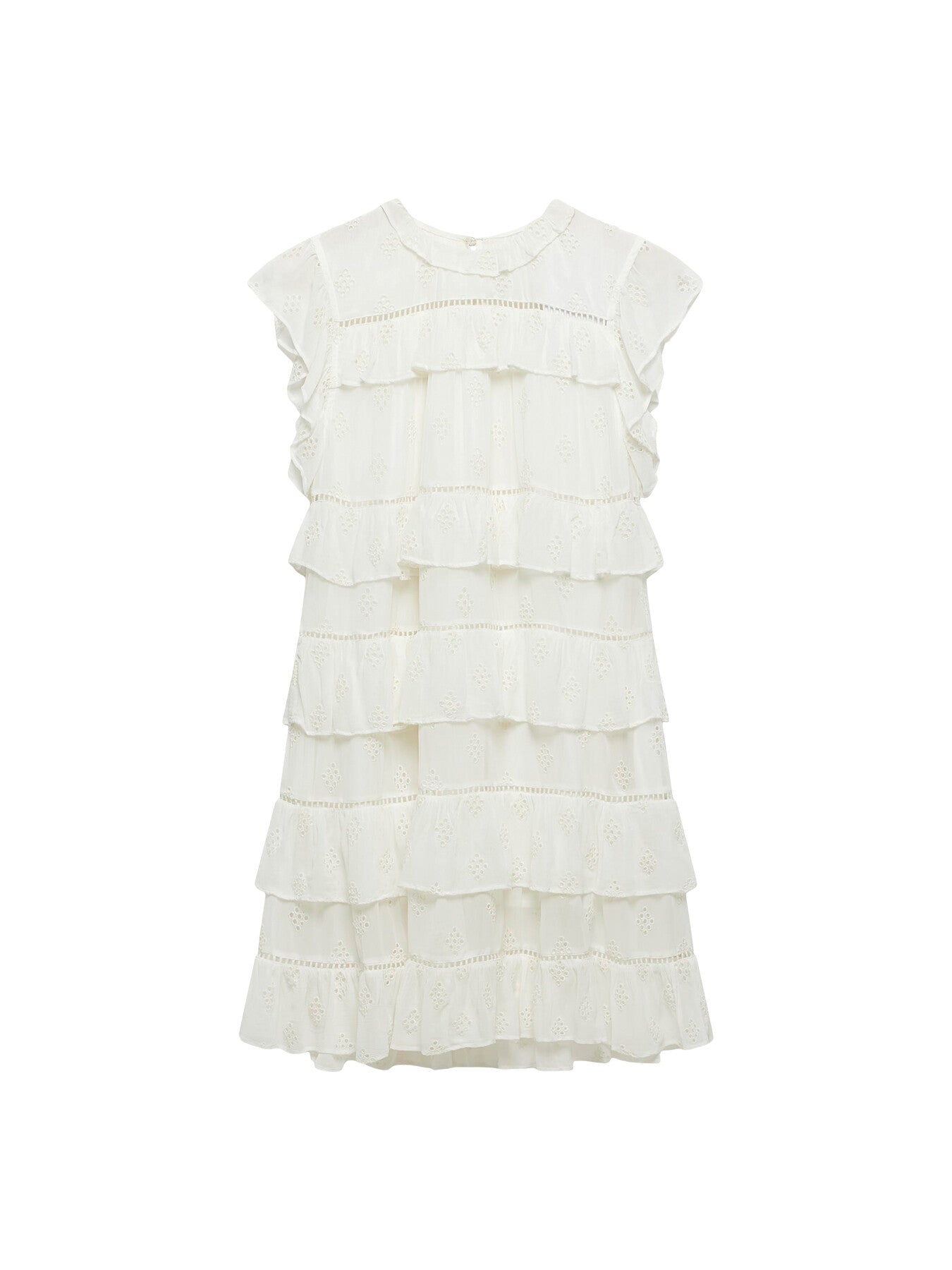 White Floral Broderie Mini Dress