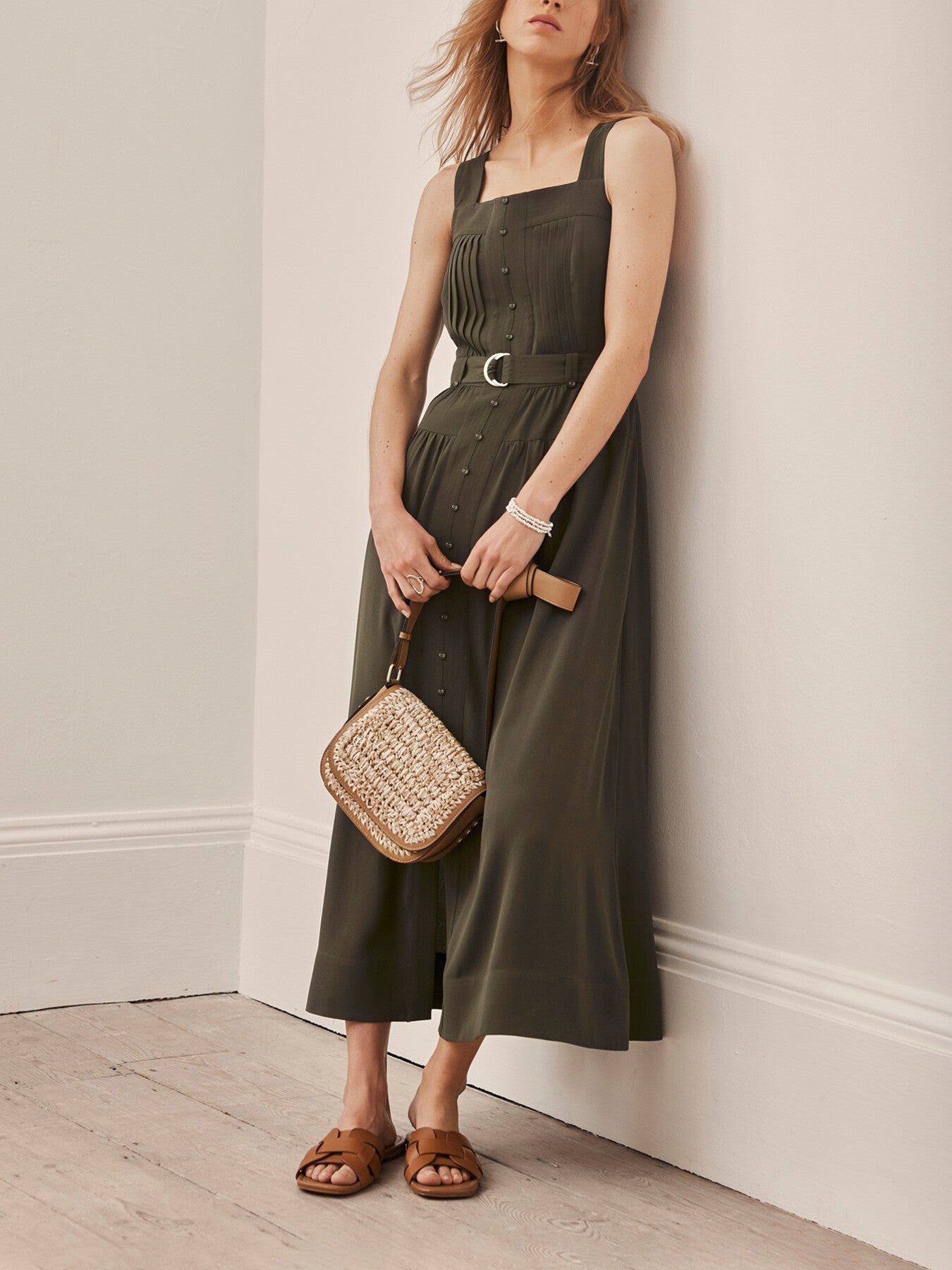 Pinafore Midi Dress