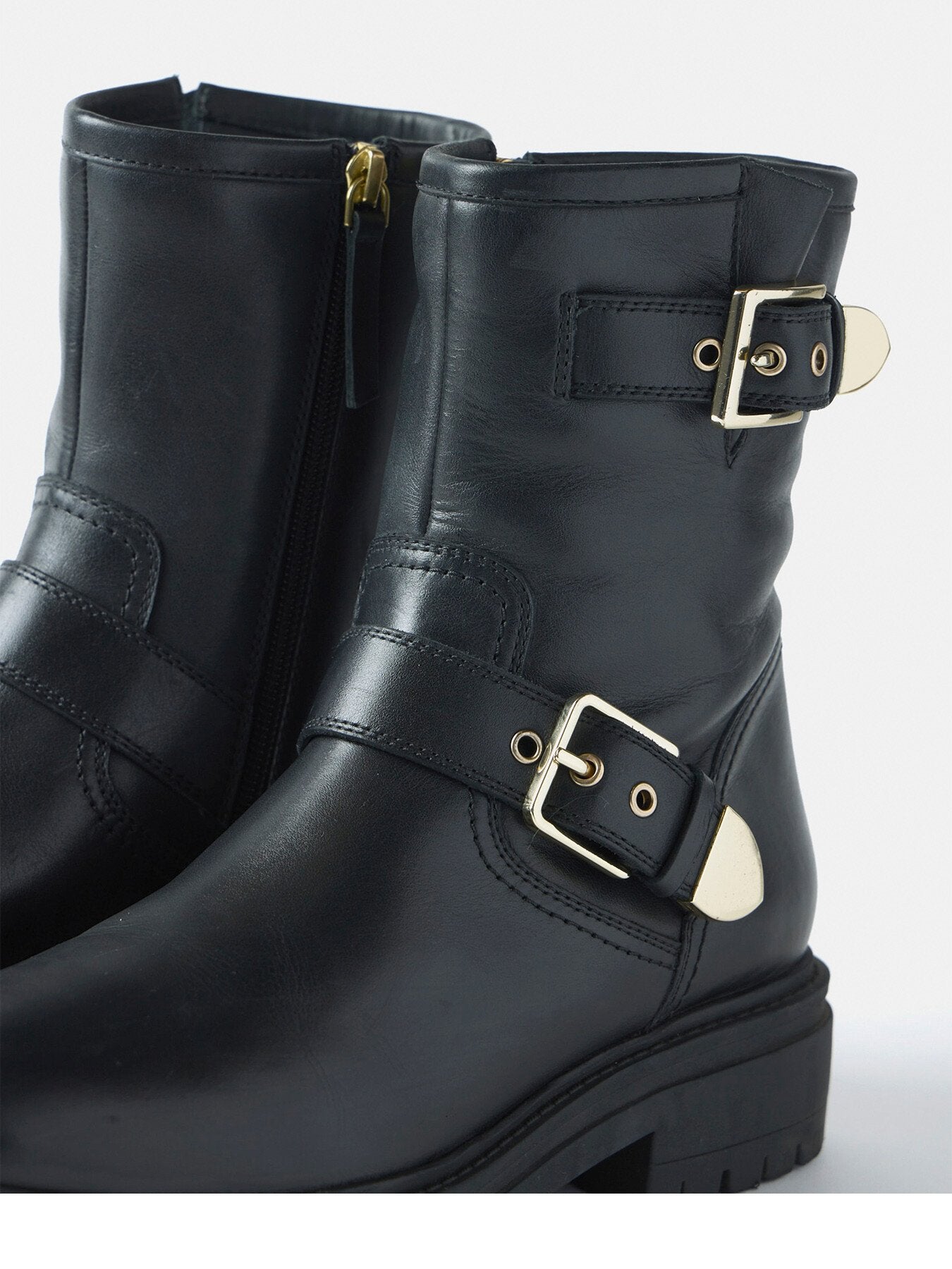 Leather Biker Boots