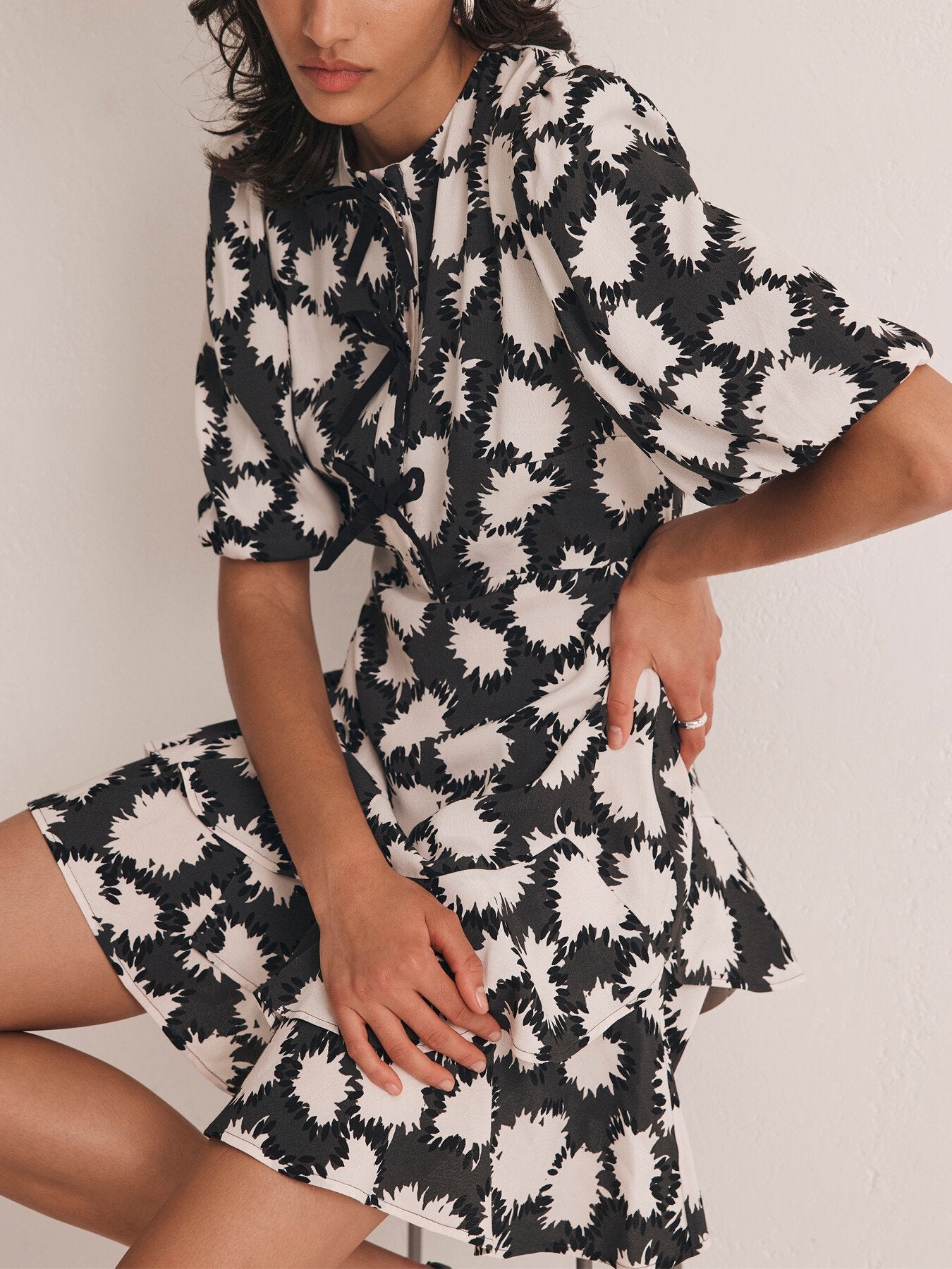 Abstract Print Mini Dress