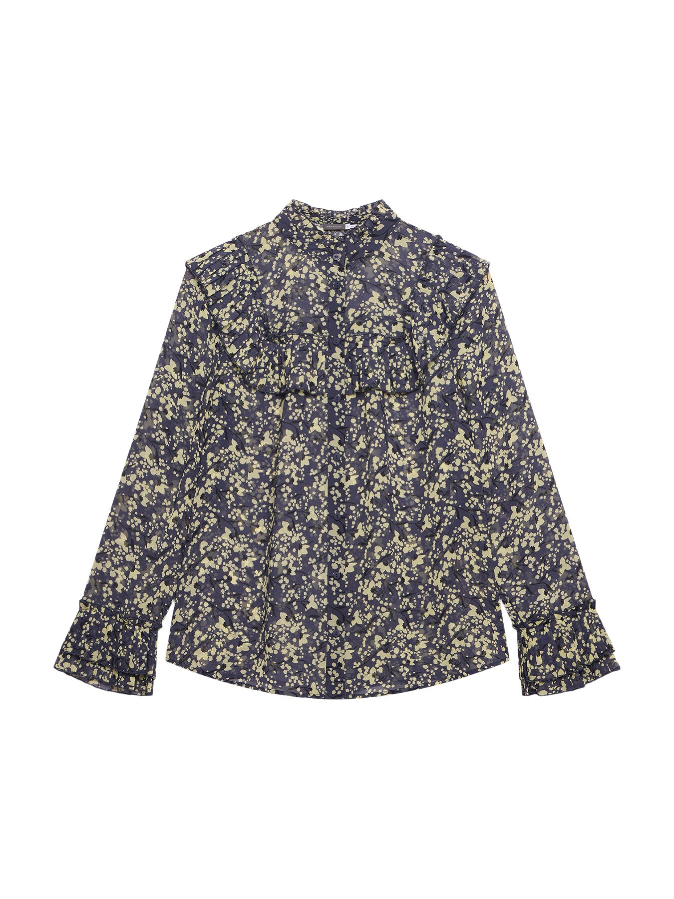 Navy Floral Print Blouse