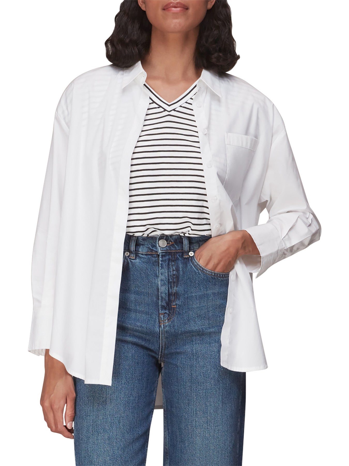 Willa Stripe V Neck Tee