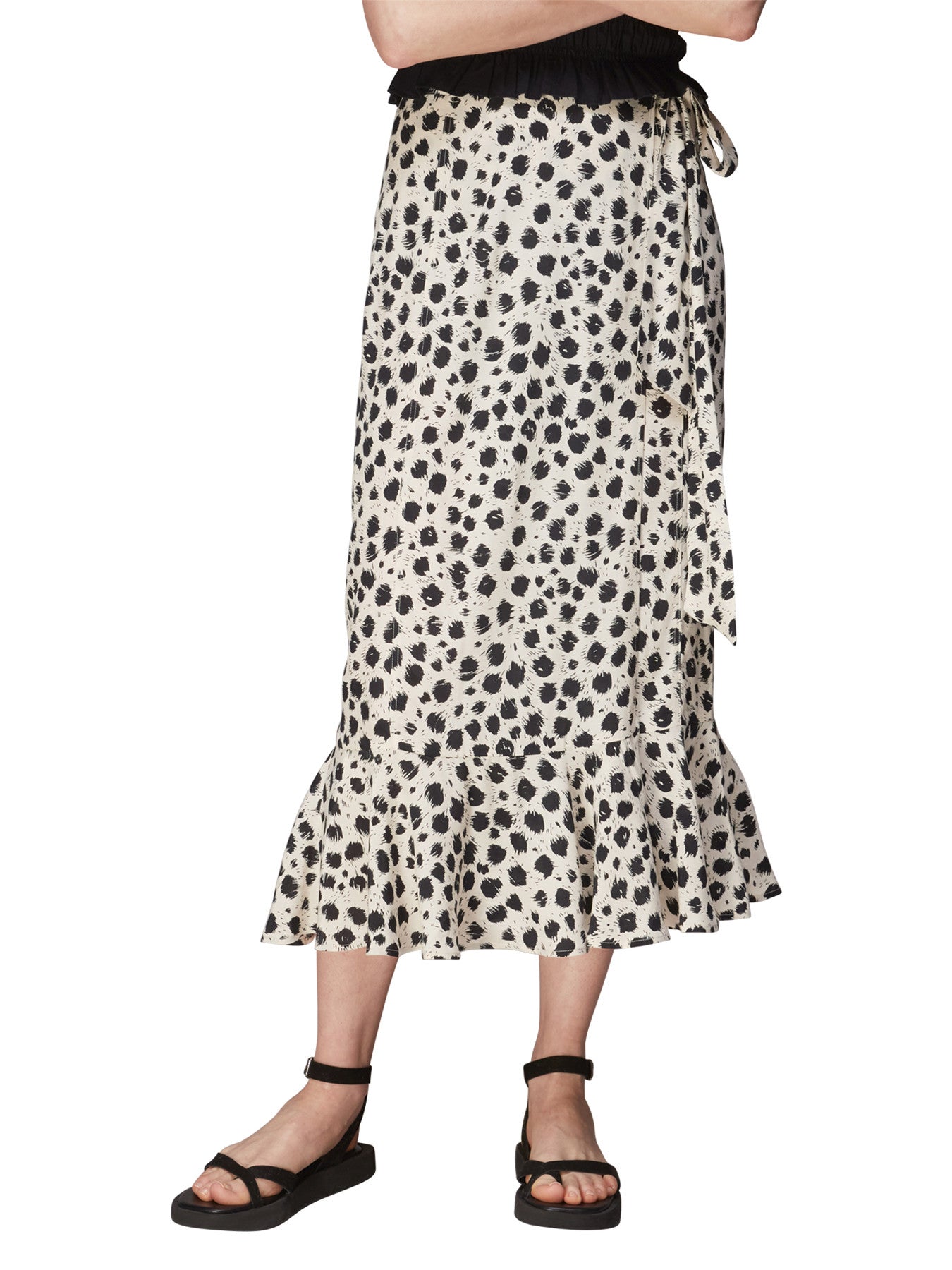 Brushed Dalmatian Wrap Skirt