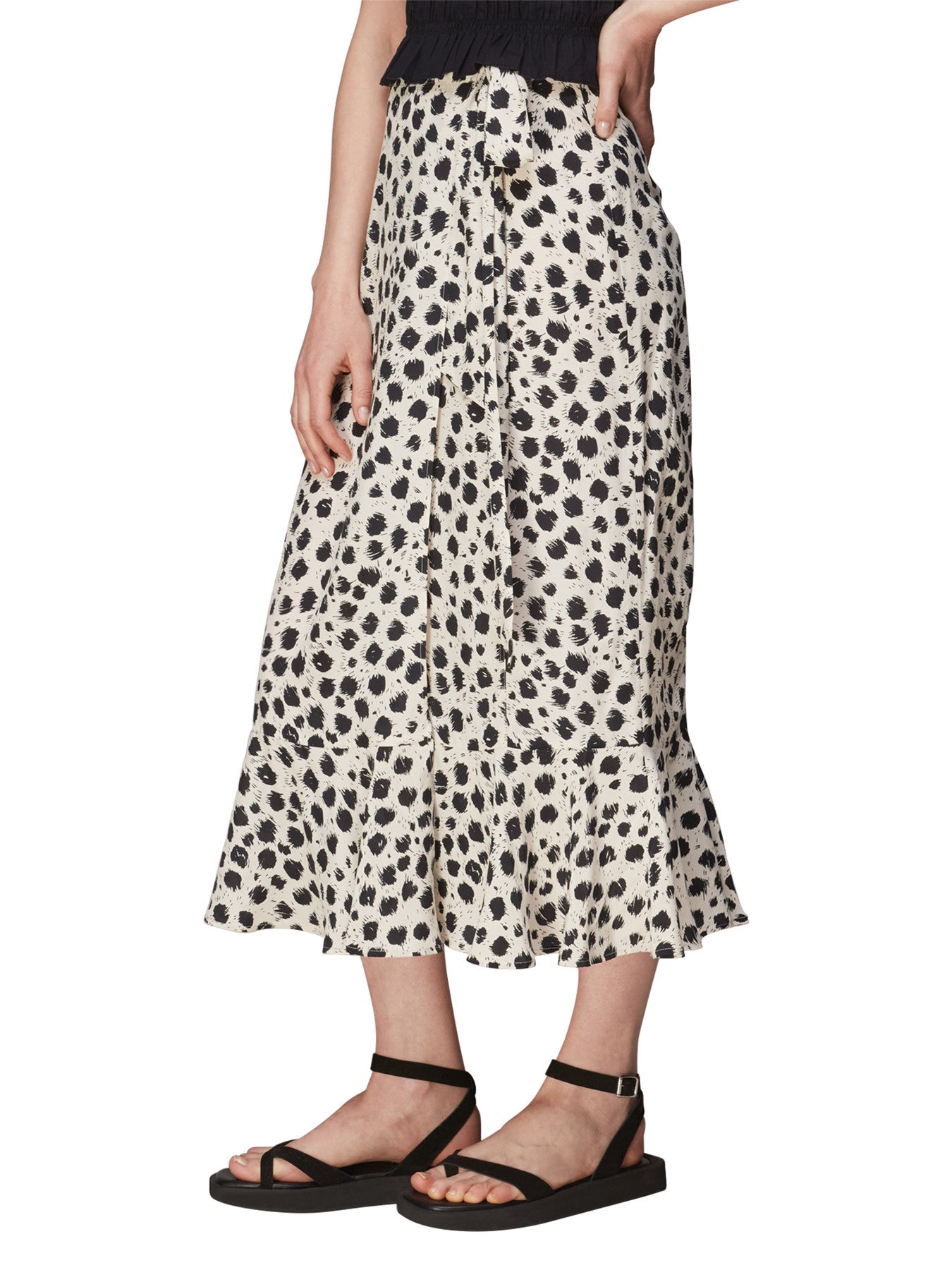 Brushed Dalmatian Wrap Skirt