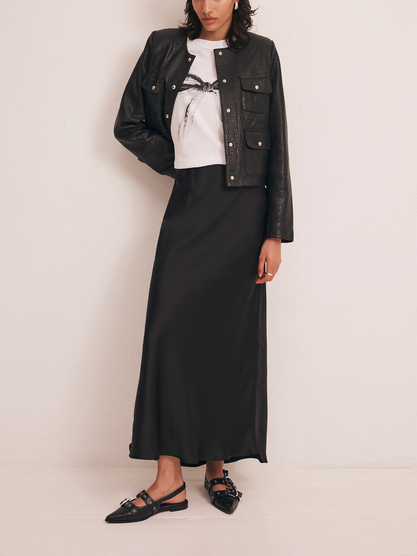Satin Maxi Slip Skirt
