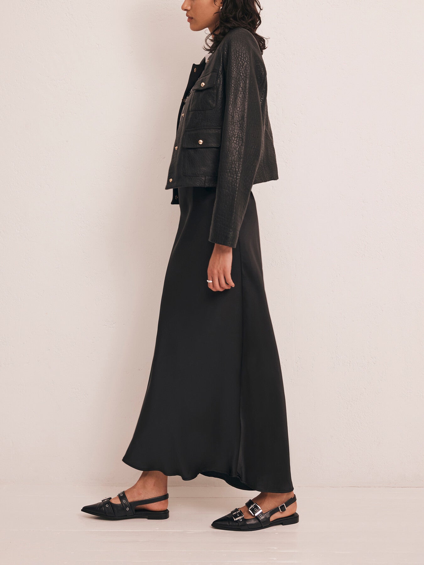 Satin Maxi Slip Skirt