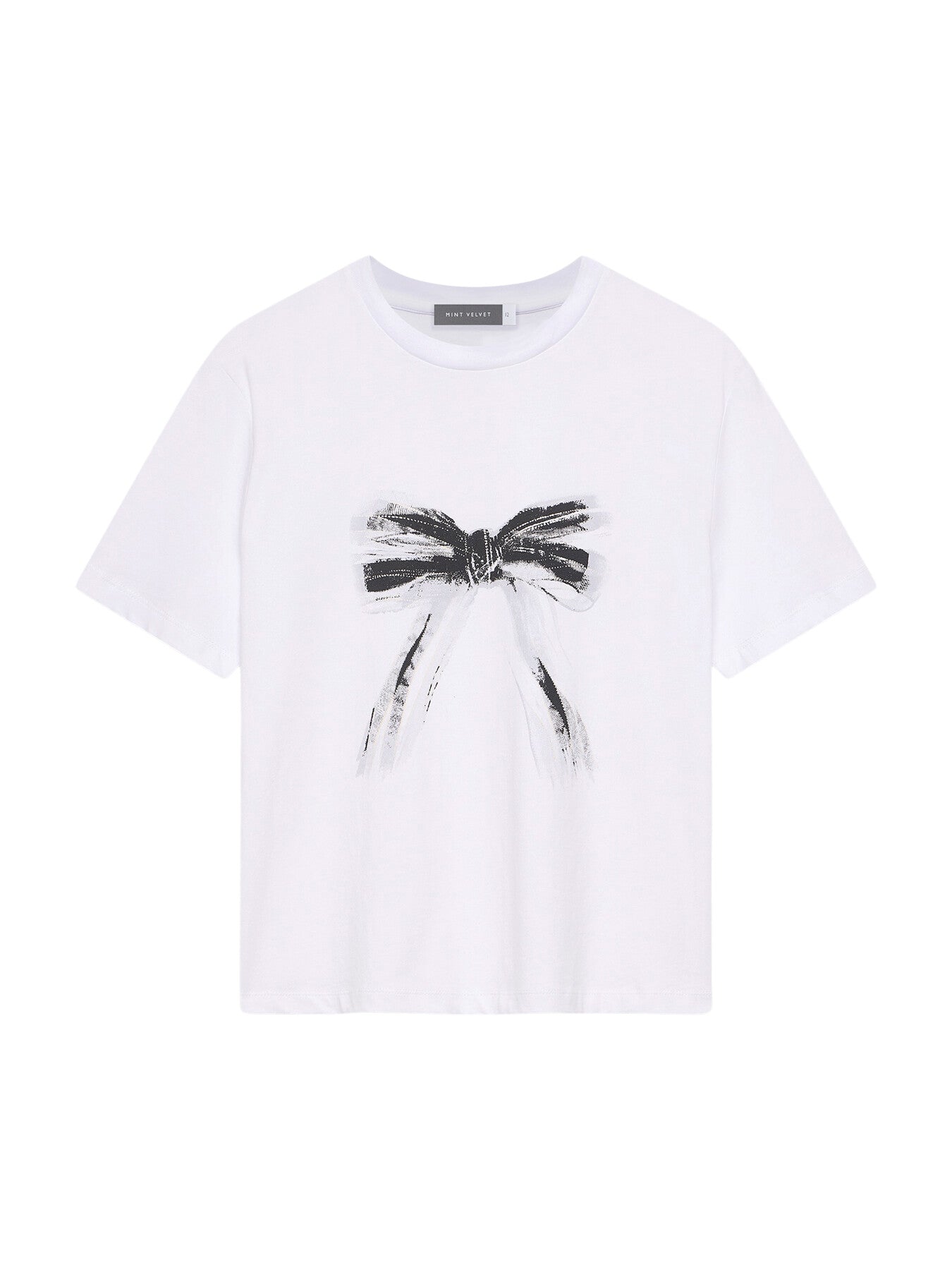 White Bow Motif T-Shirt