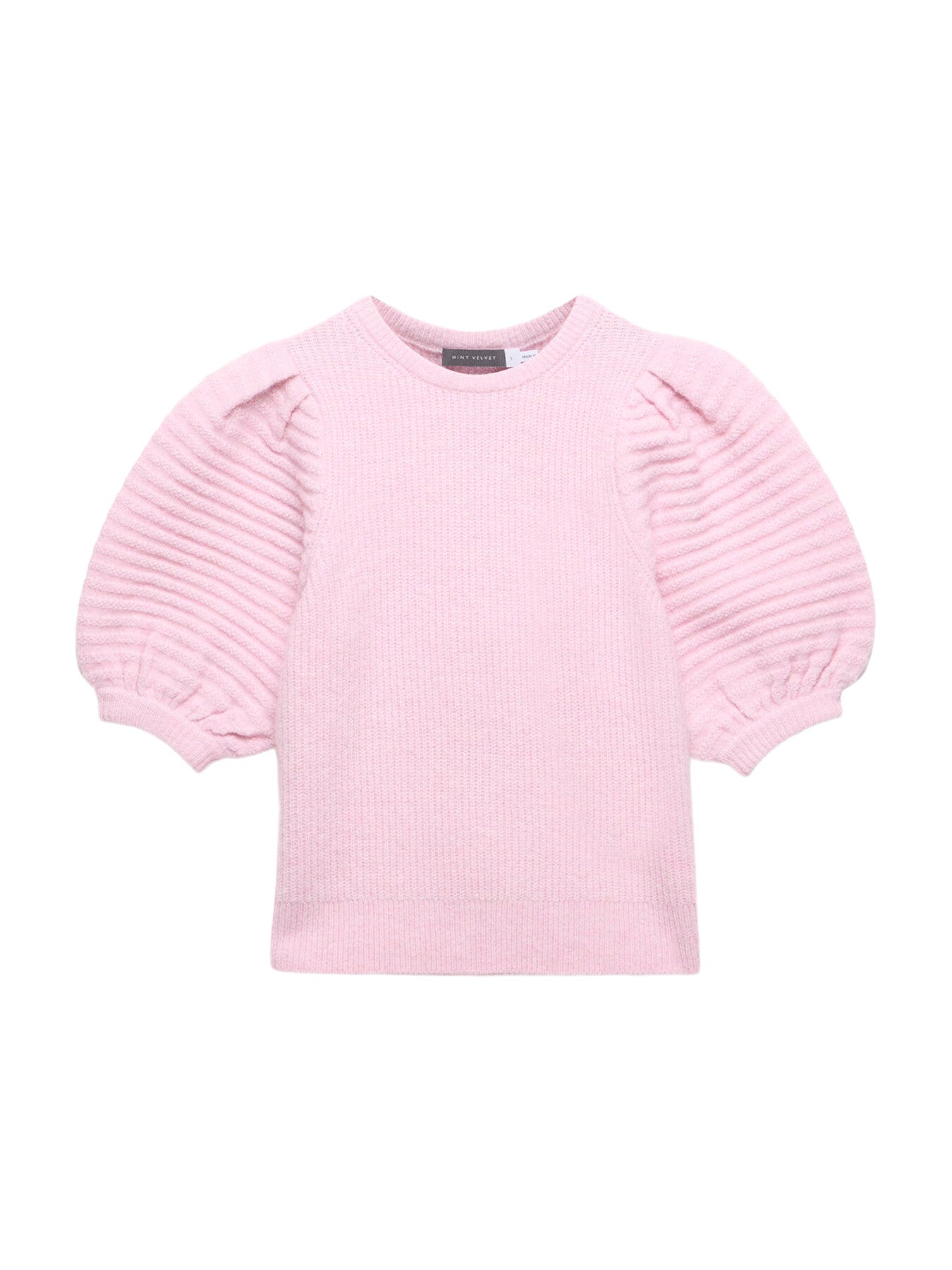 Pink Wool Blend Bow Back Knit Top