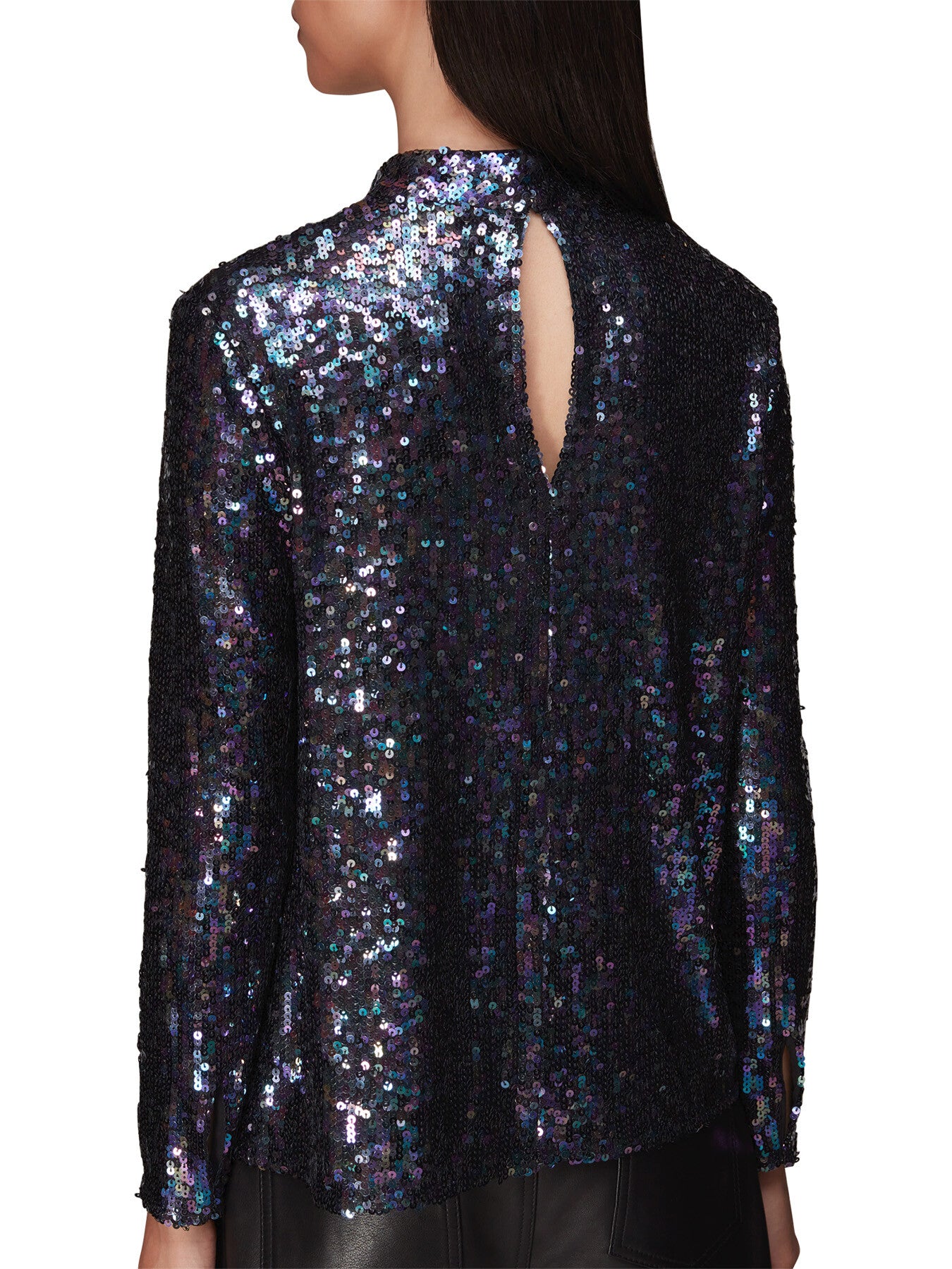 High Neck Sequin Top