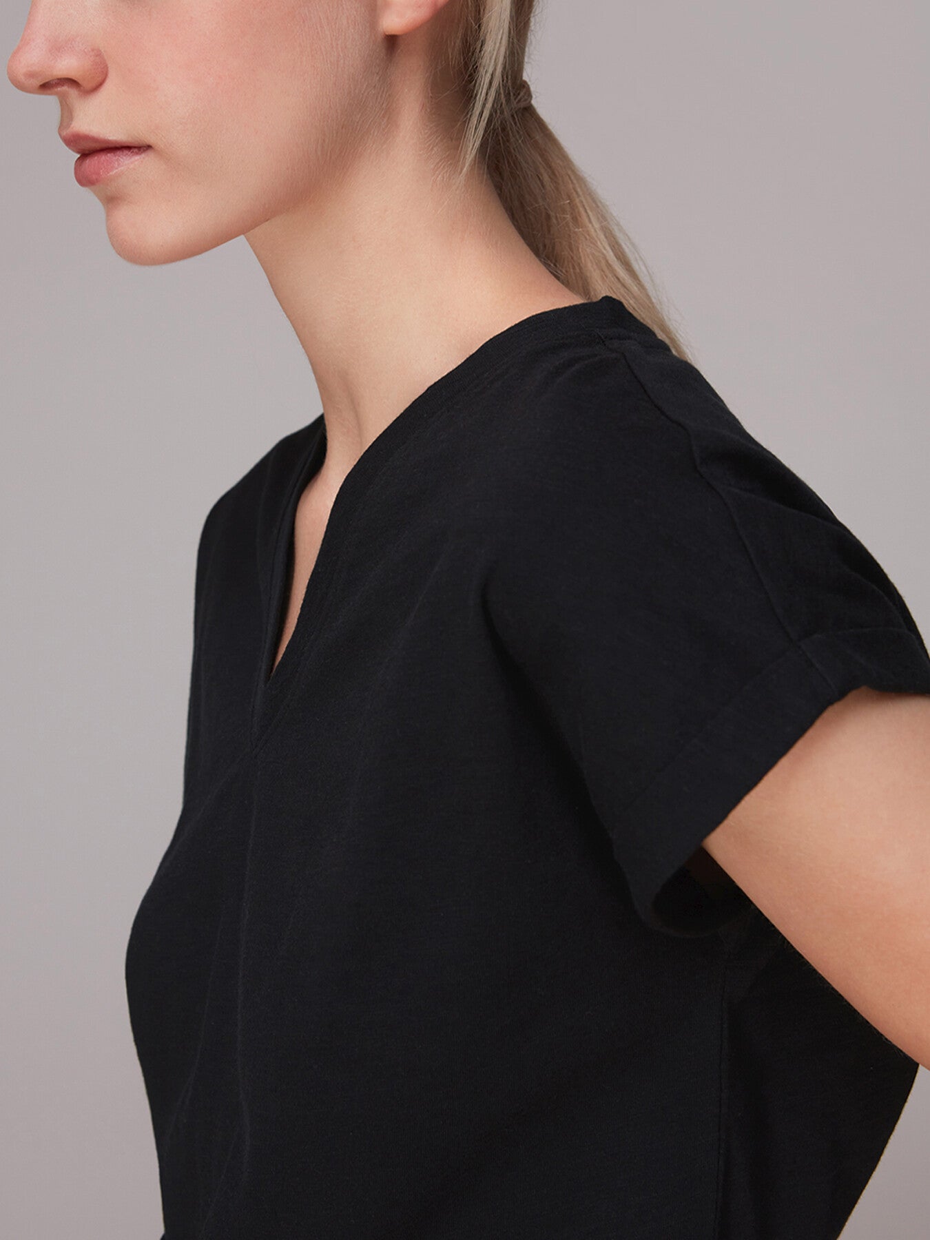 Willa V Neck Cap Sleeve Tee