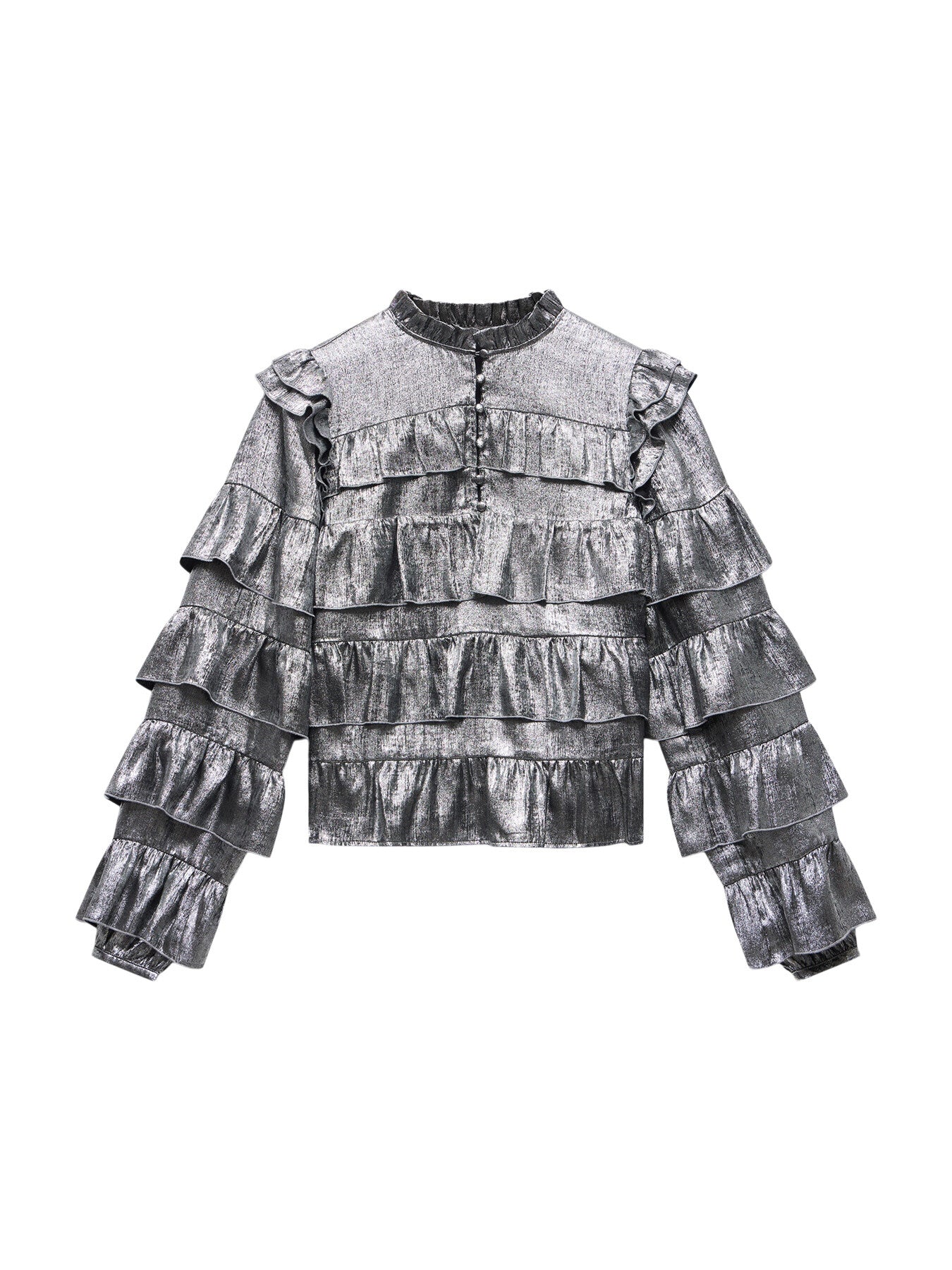 Metallic Ruffle Blouse