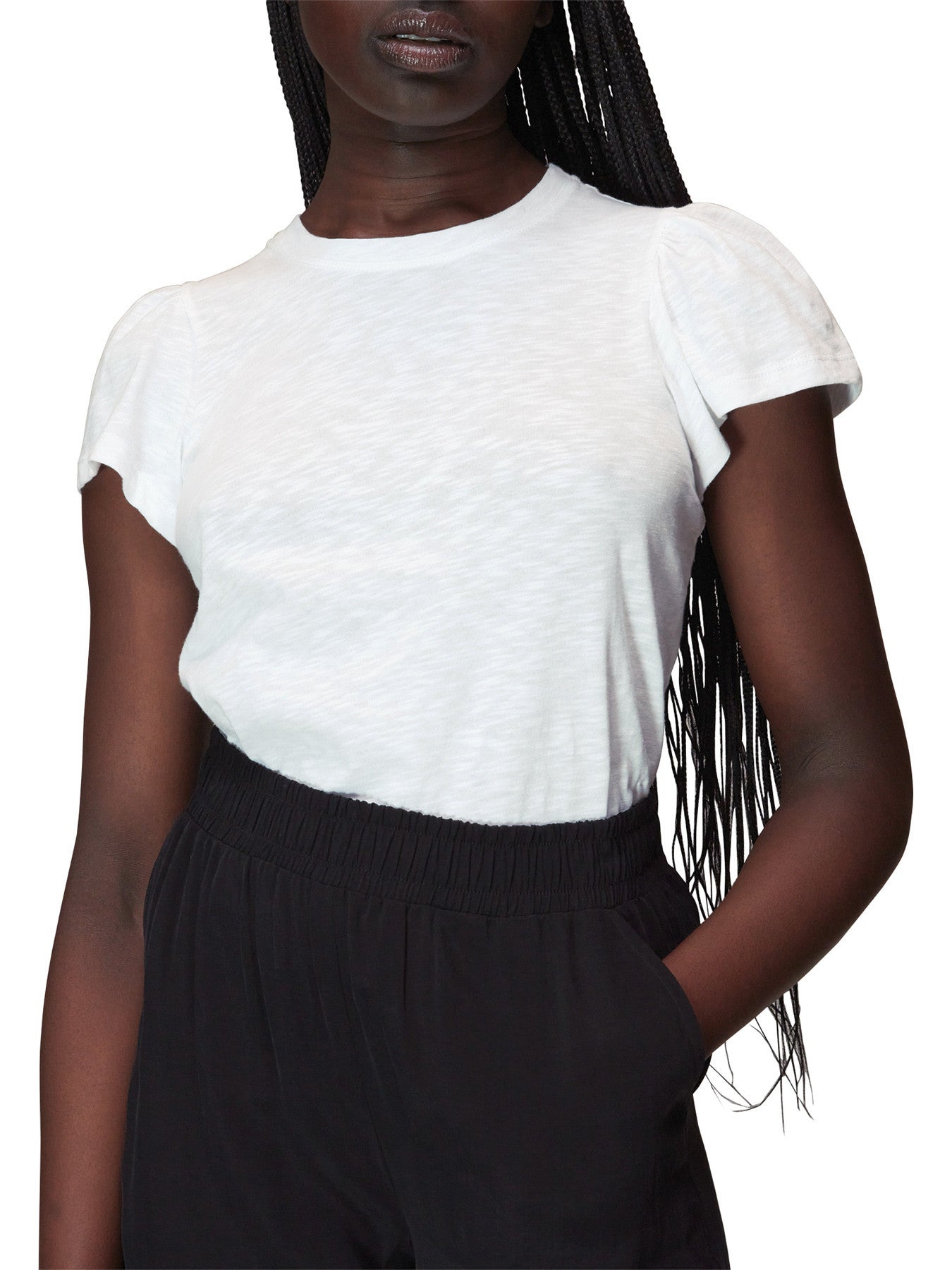 Cotton Frill Sleeve T Shirt