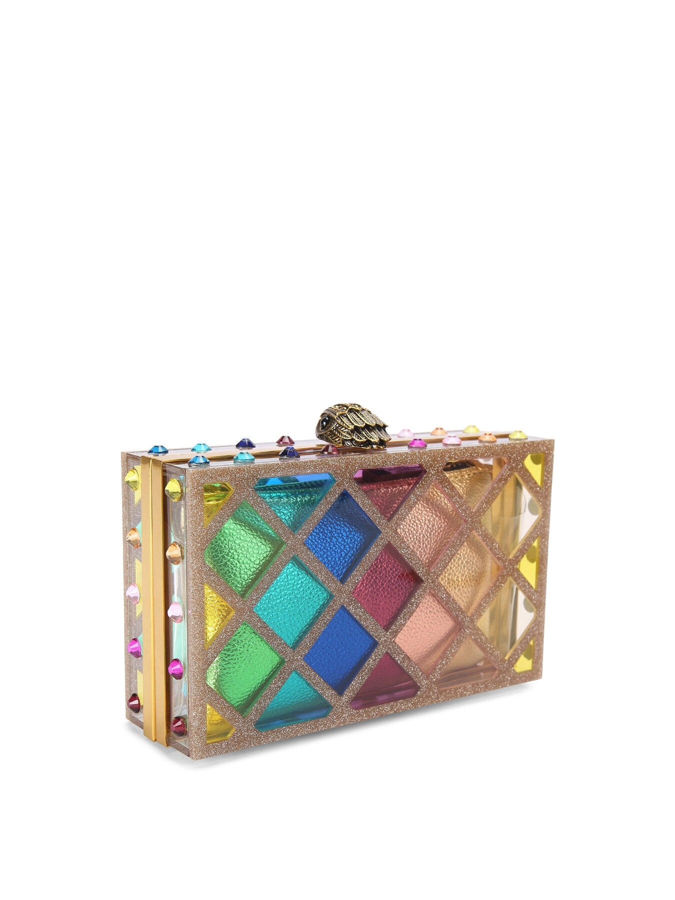 CRYSTAL QUILT BOX CLUTCH
