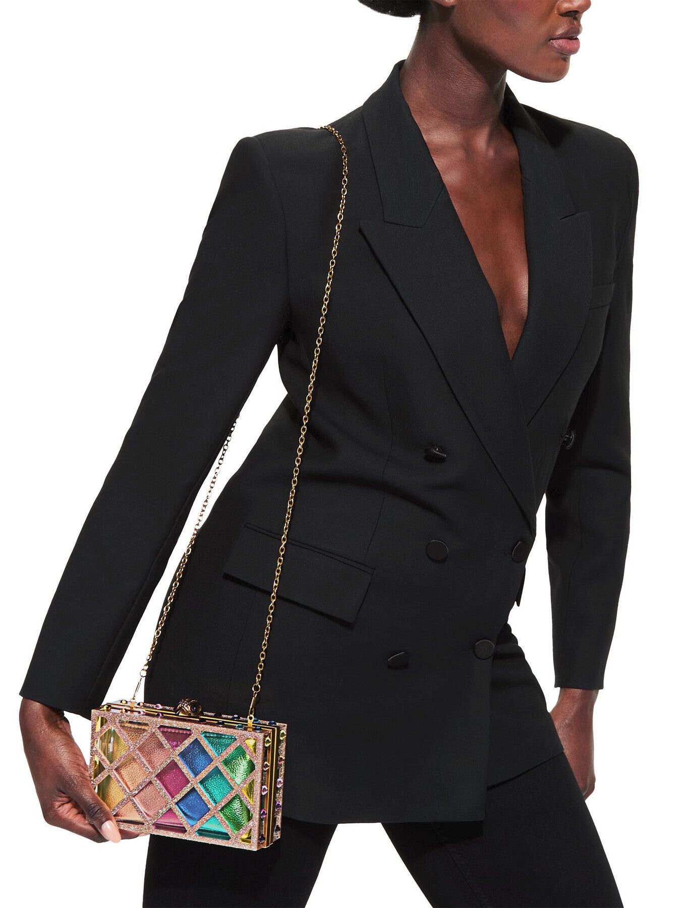CRYSTAL QUILT BOX CLUTCH