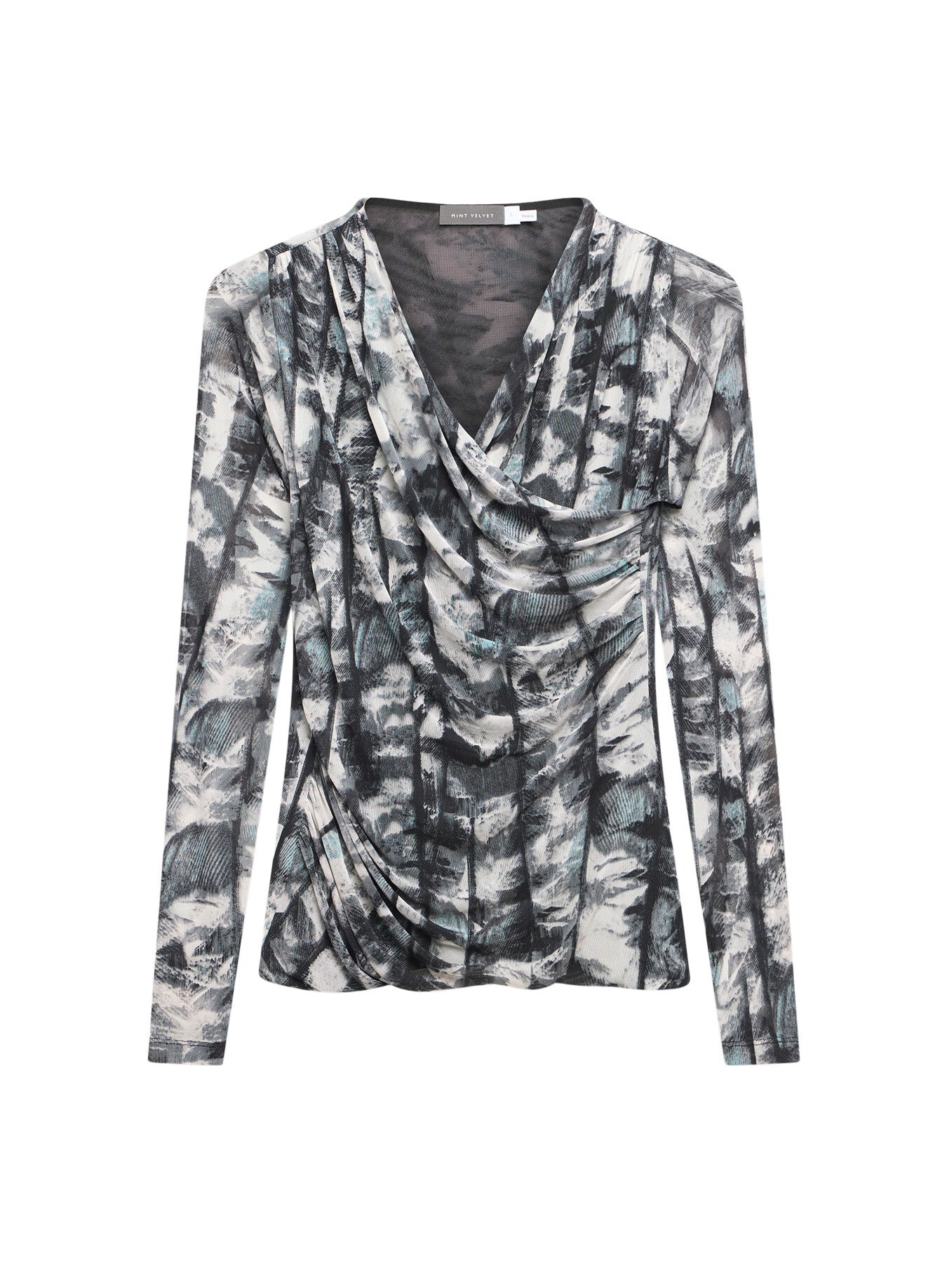 Abstract Mesh Print Top