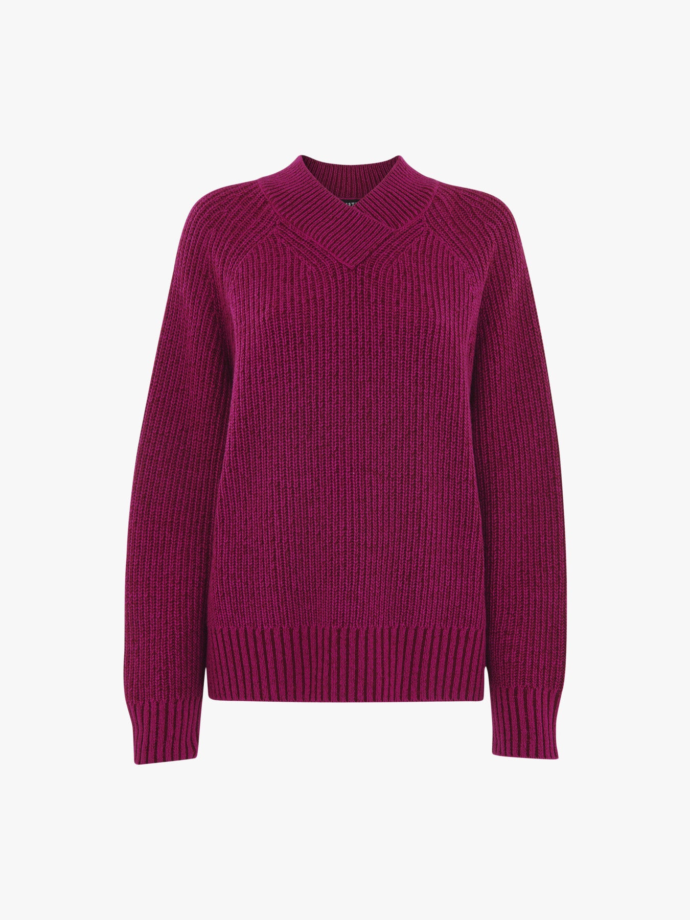 Plated Rib V Neck Jumper