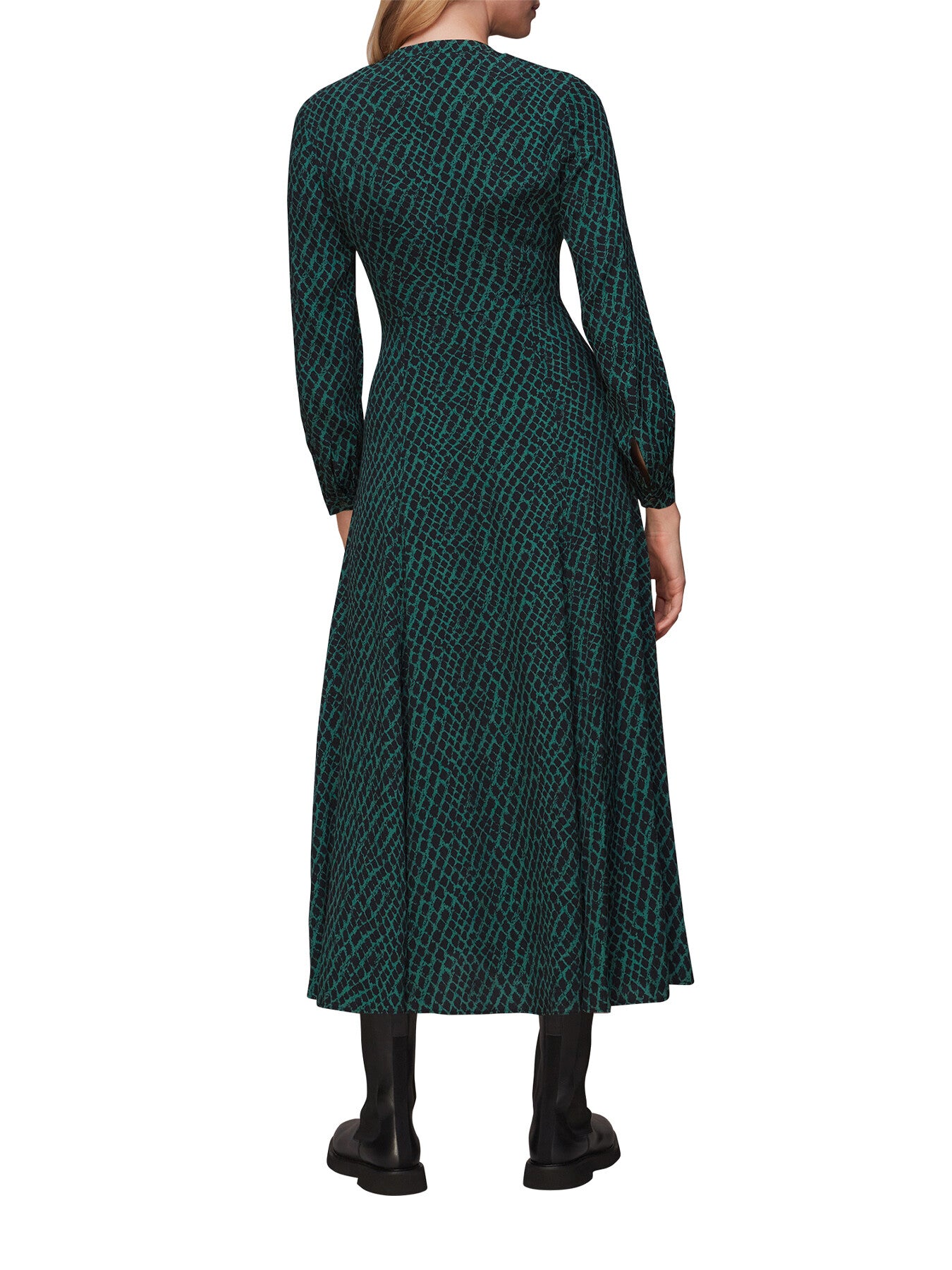Brushed Geo Print Midi Dress
