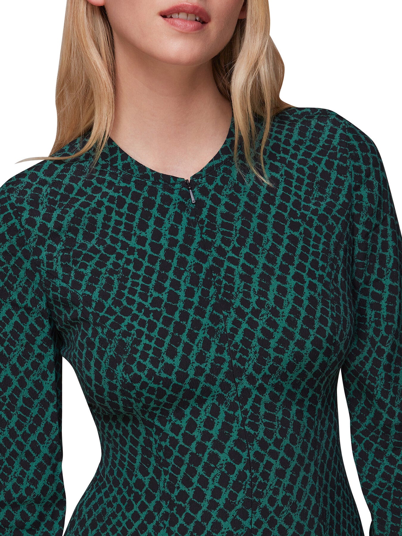 Brushed Geo Print Midi Dress