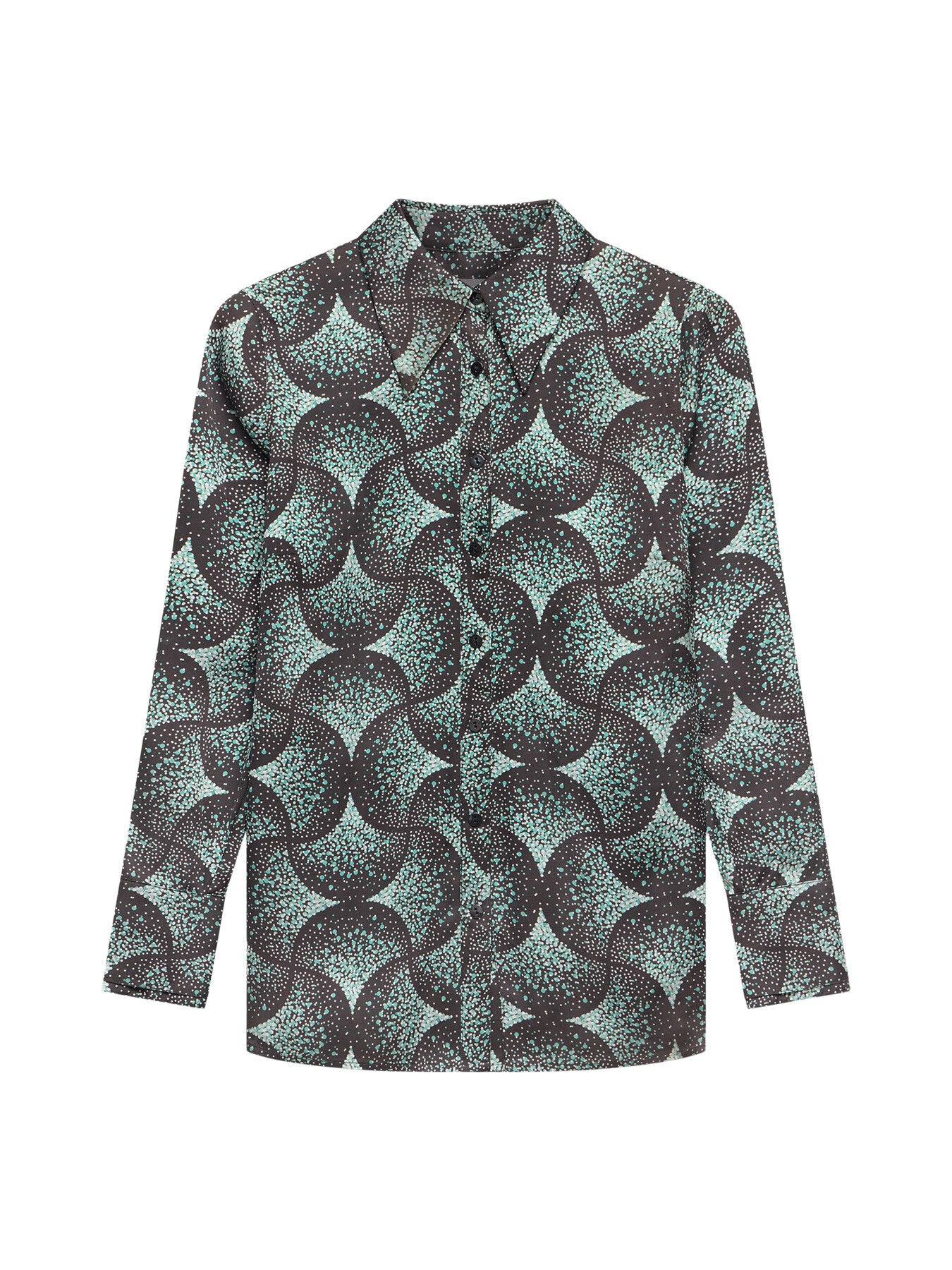 Geometric Print Satin Shirt