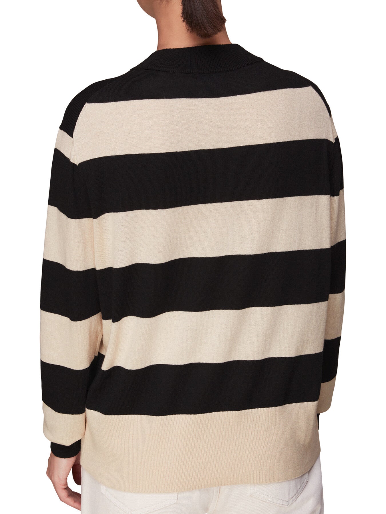 Stripe High Neck Sweater