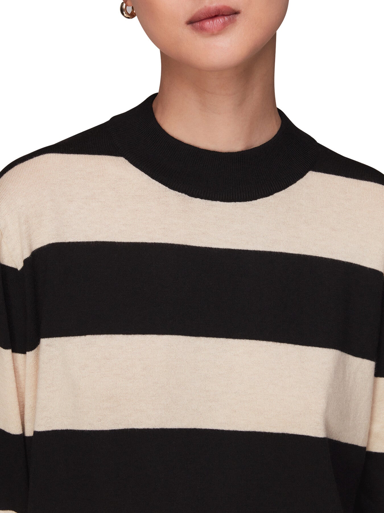 Stripe High Neck Sweater