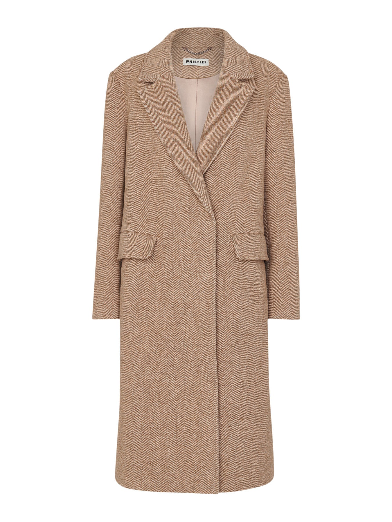 Herringbone Smart Wool Coat