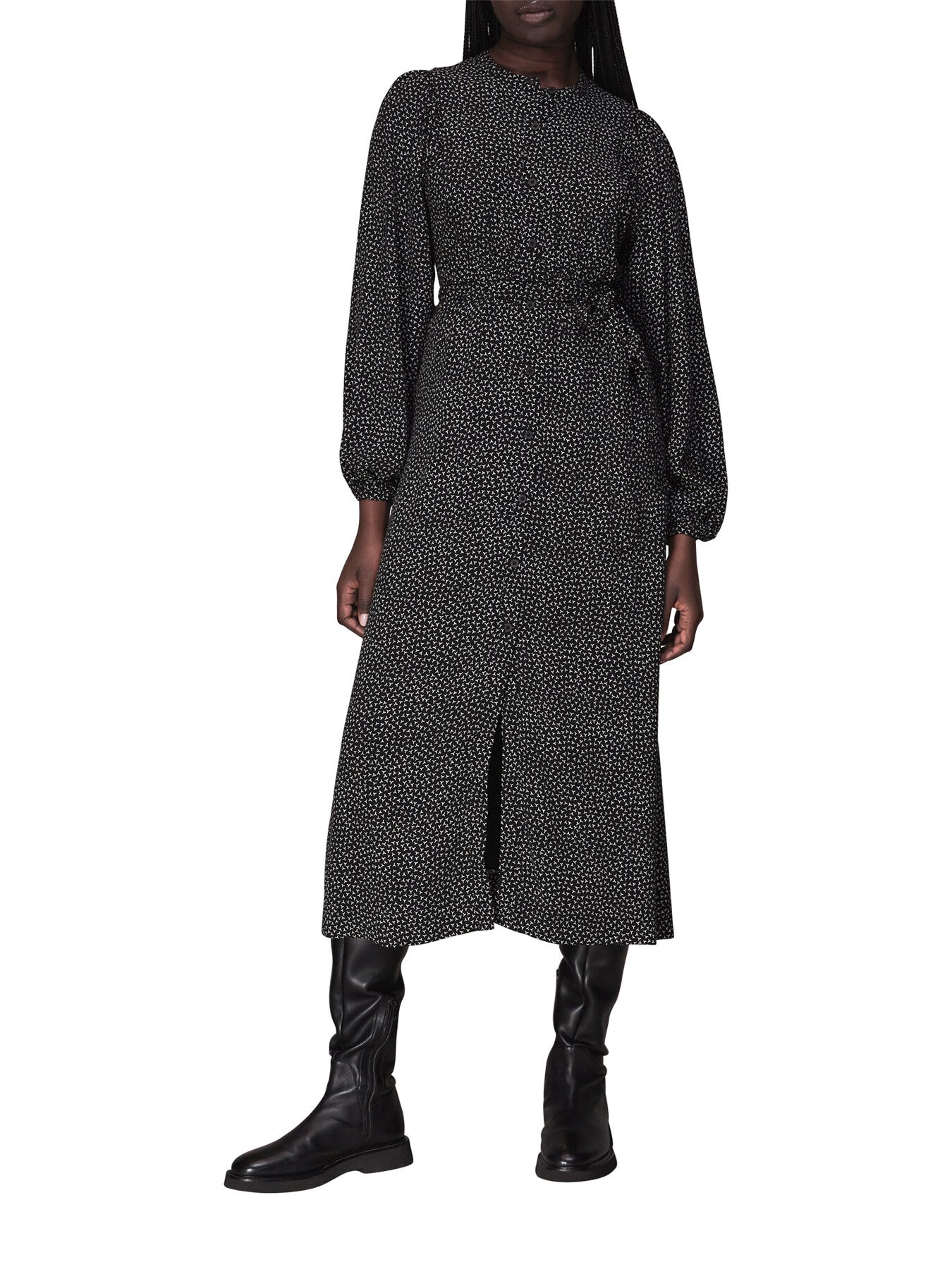 Scattered Y Print Midi Dress