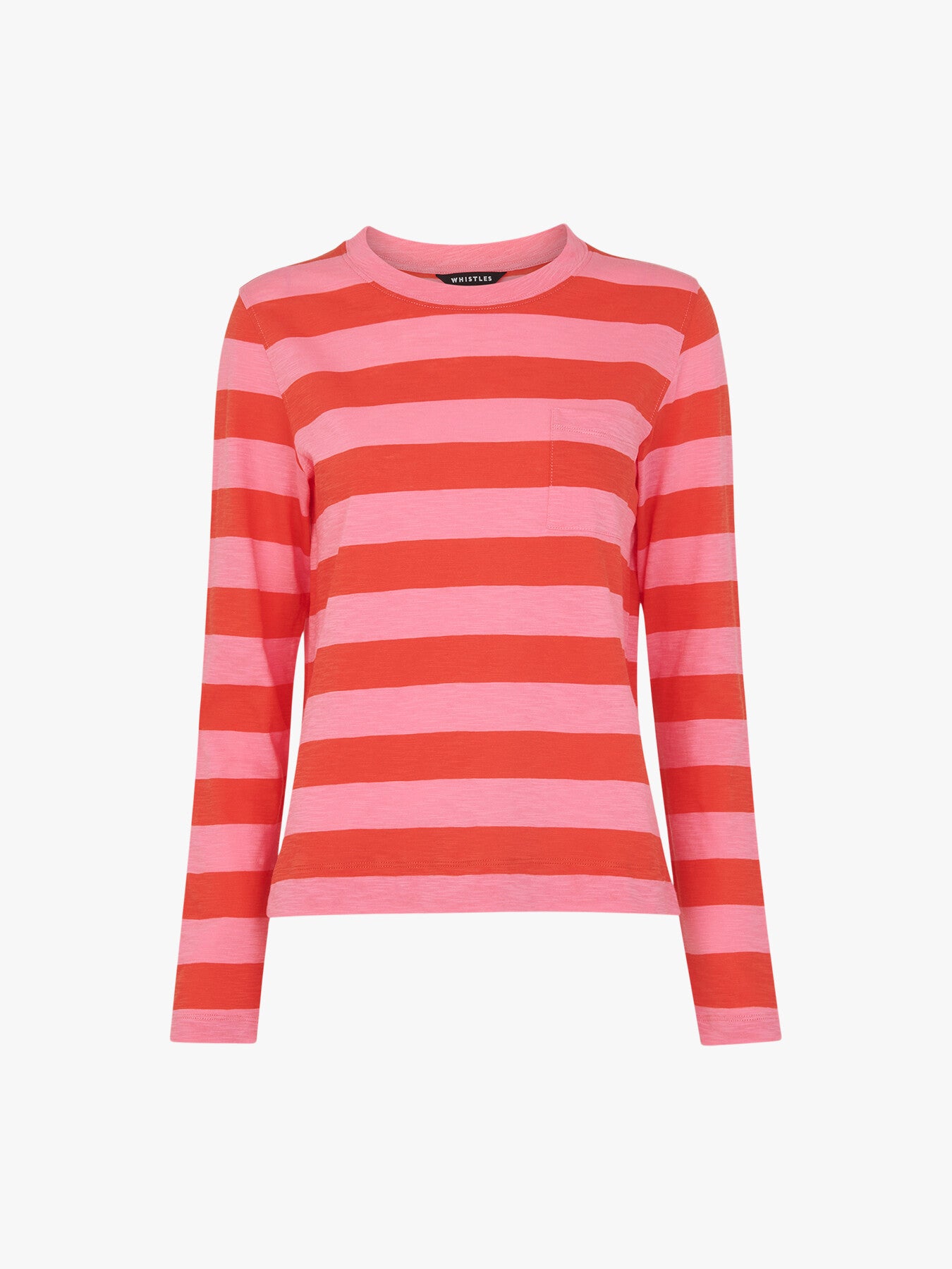 Stripe Crew Neck Pocket Top