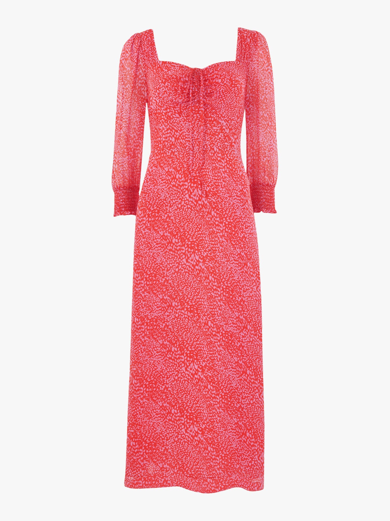 Diagonal Leopard Midi Dress