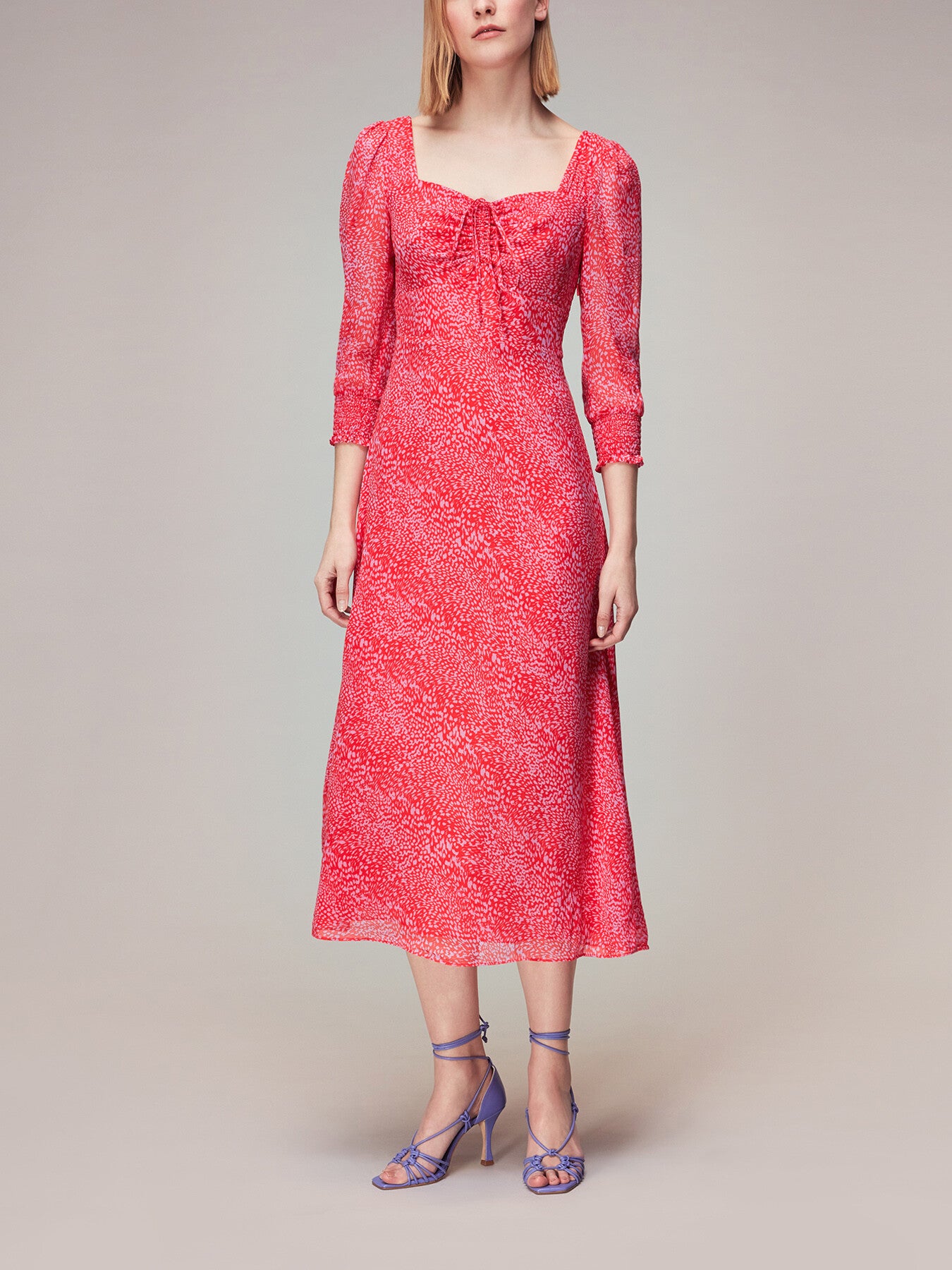 Diagonal Leopard Midi Dress