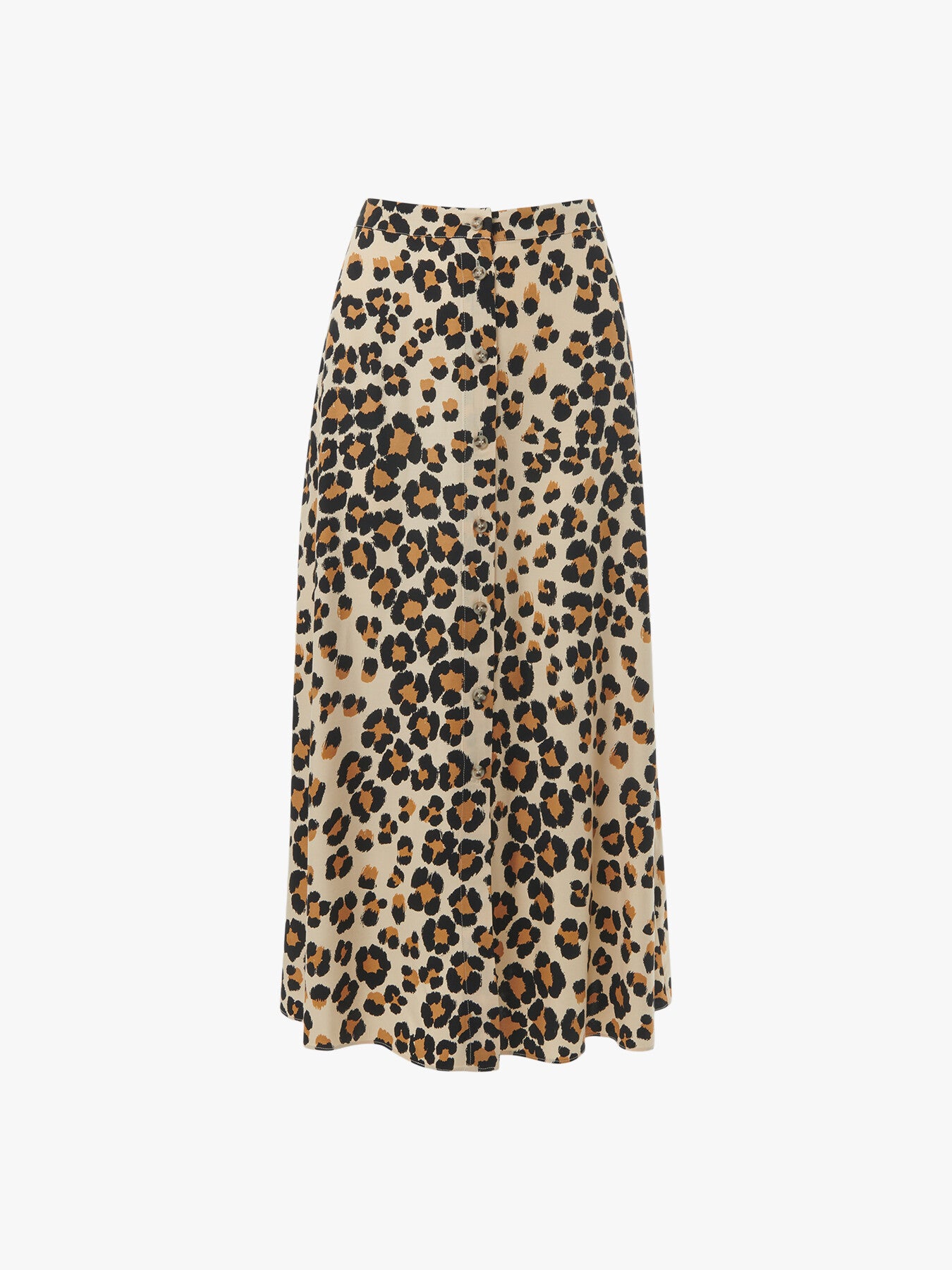 Painted Leopard Button Skirt